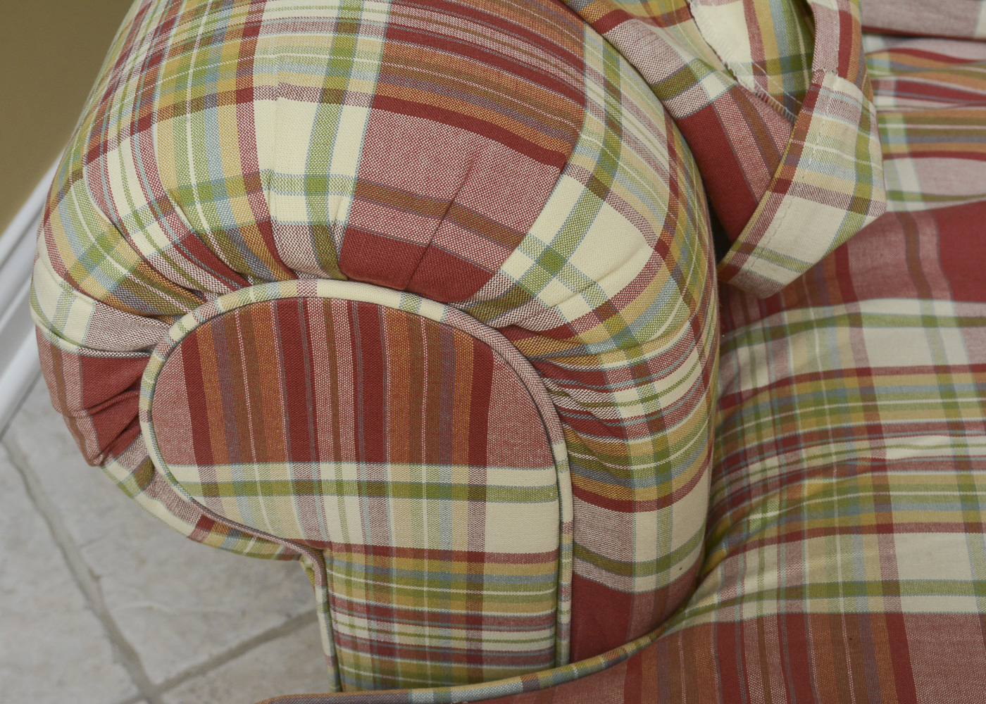 Pair of Plaid Swivel Rocker Armchairs by Smith Brothers of Berne