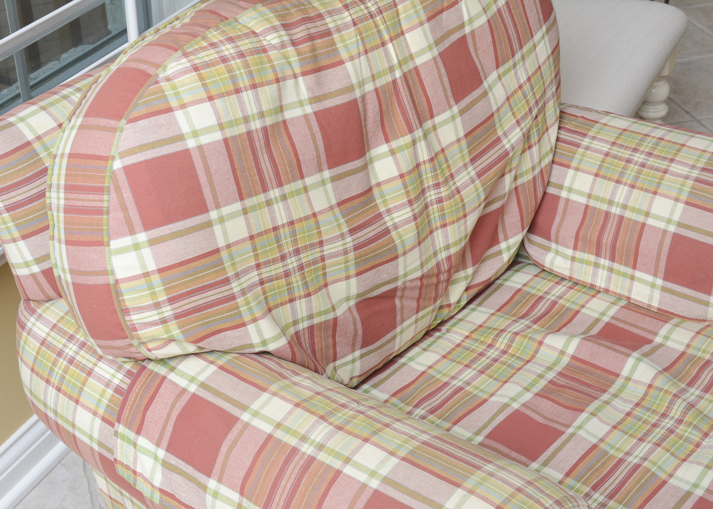 Pair of Plaid Swivel Rocker Armchairs by Smith Brothers of Berne
