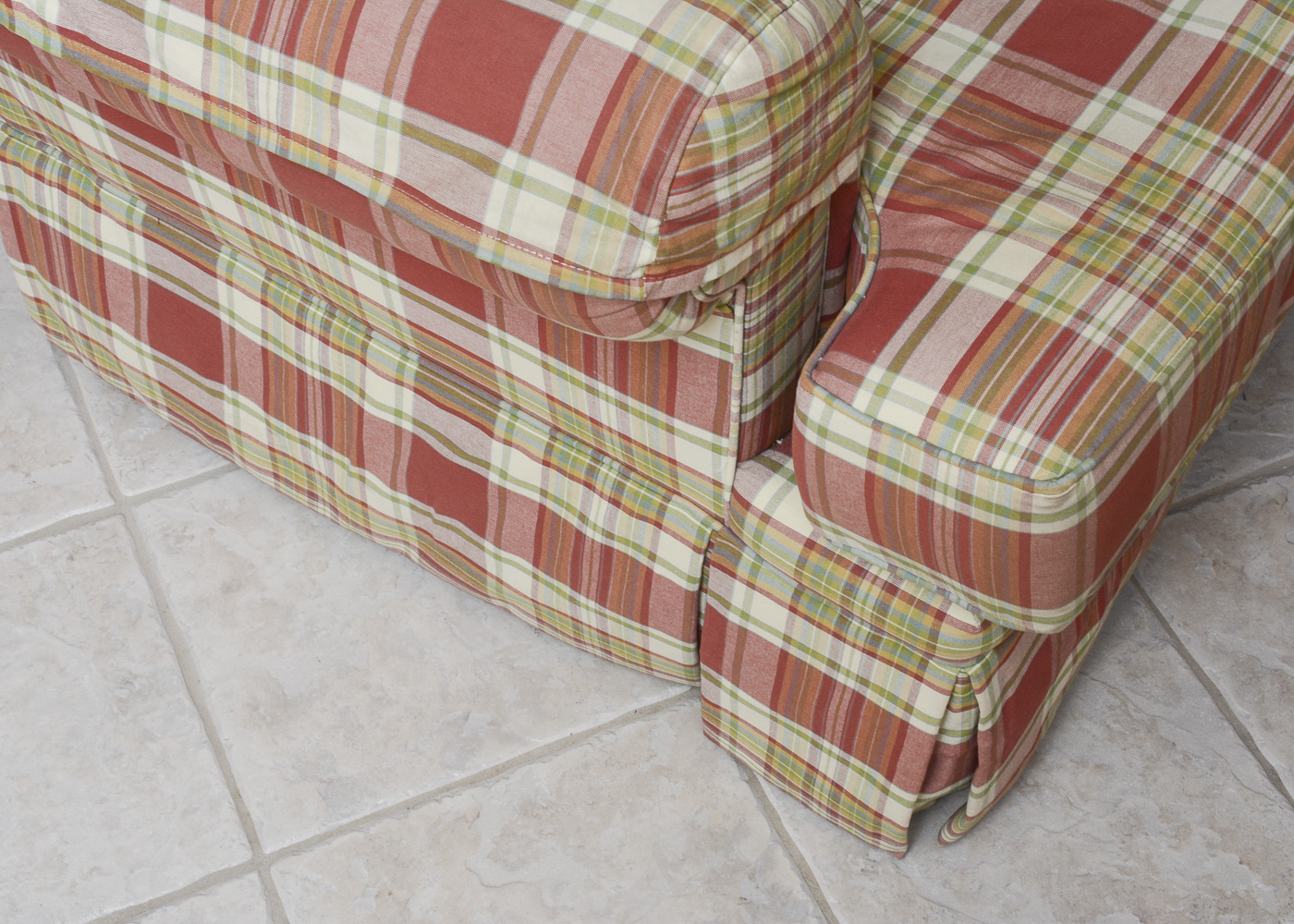 Pair of Plaid Swivel Rocker Armchairs by Smith Brothers of Berne