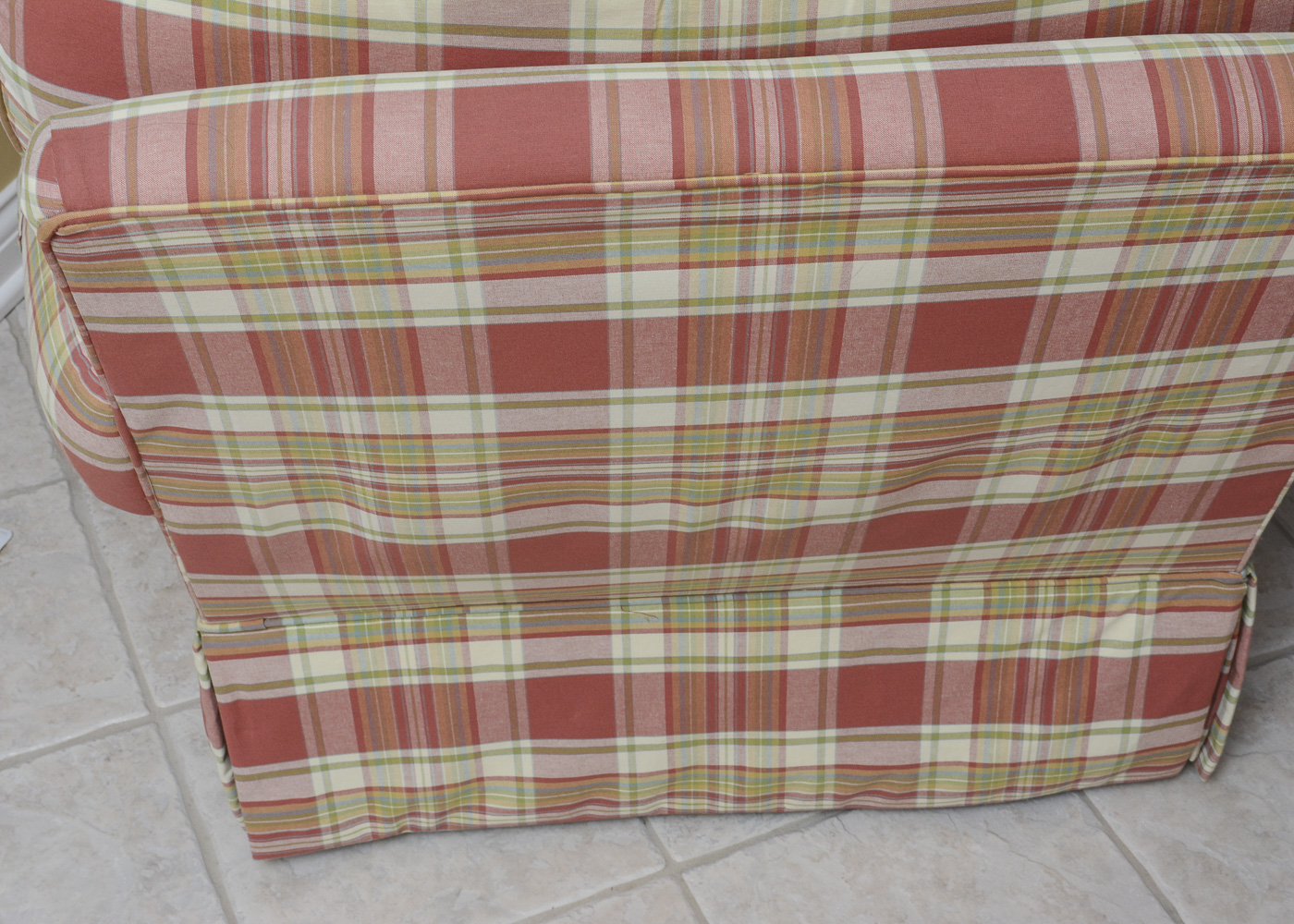 Pair of Plaid Swivel Rocker Armchairs by Smith Brothers of Berne