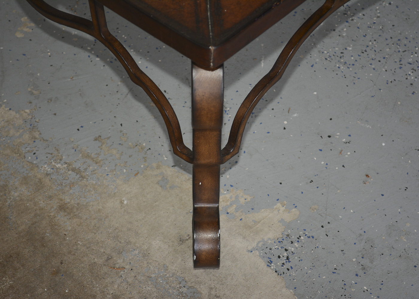Leather and Glass Top Coffee Table