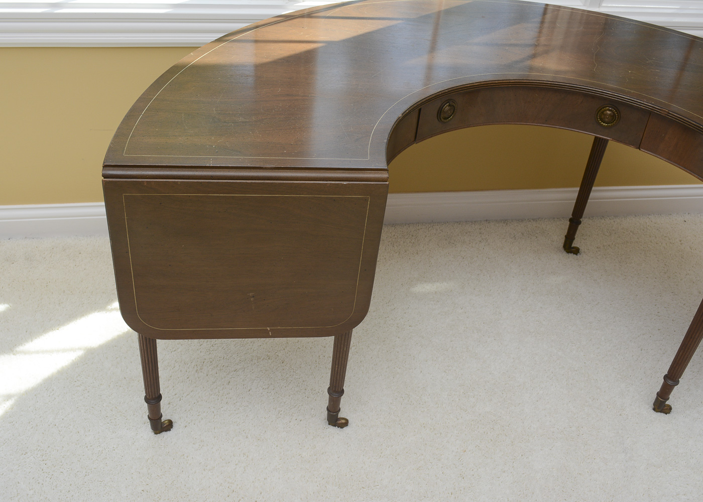 Vintage Drop Leaf U-Shaped Desk