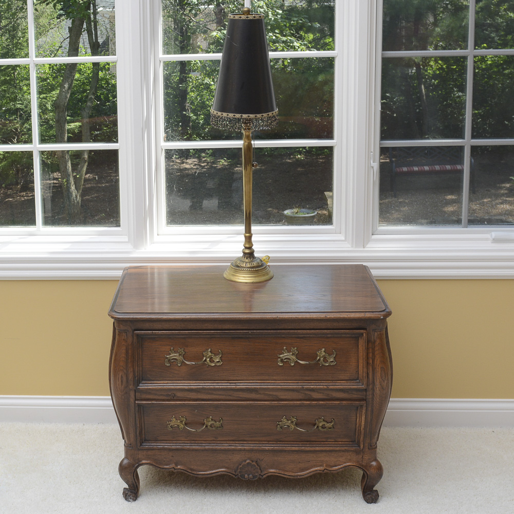 Vintage Mount Airy Furniture Co. Two-Drawer Chest With Lamp