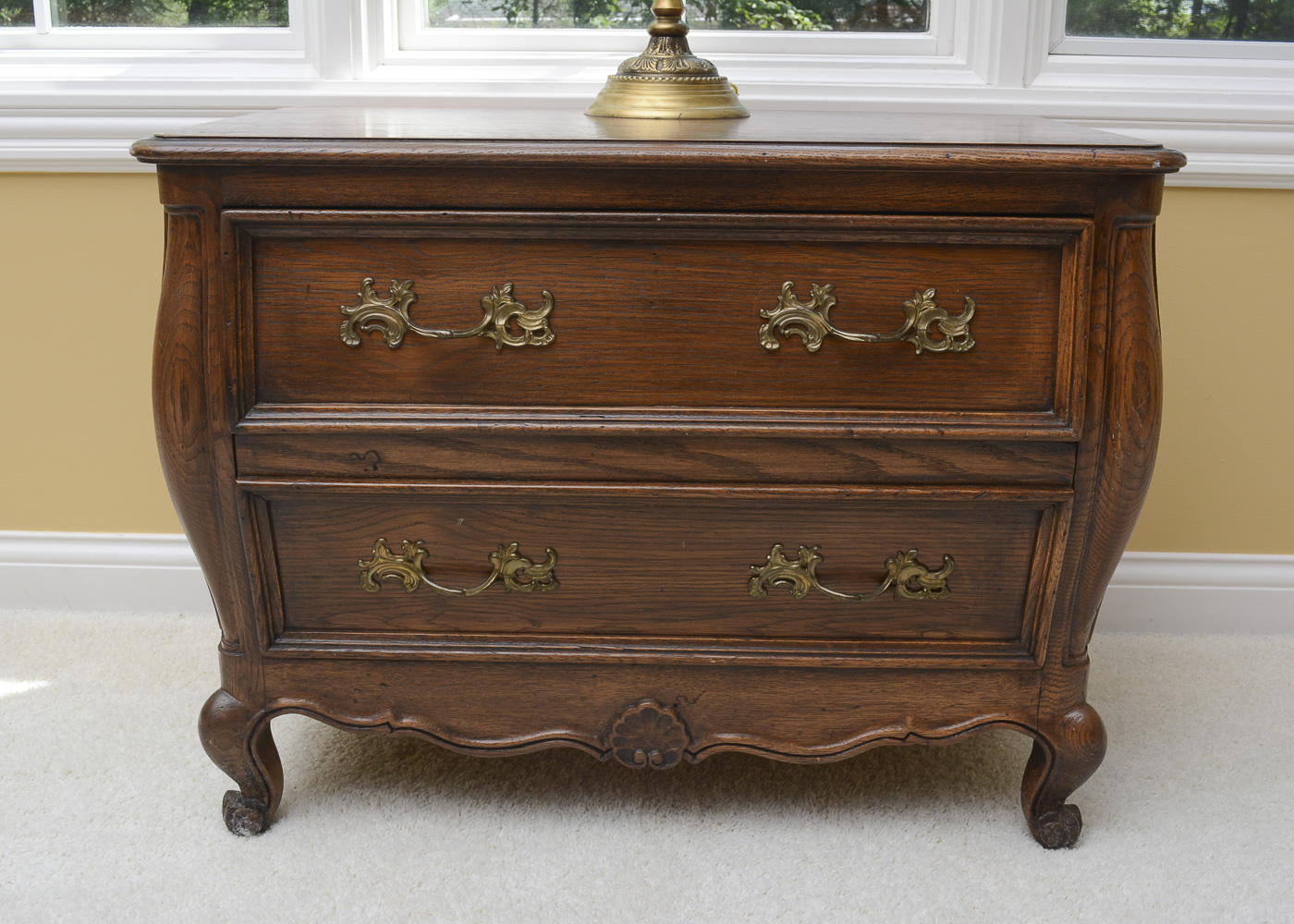 Vintage Mount Airy Furniture Co. Two-Drawer Chest With Lamp