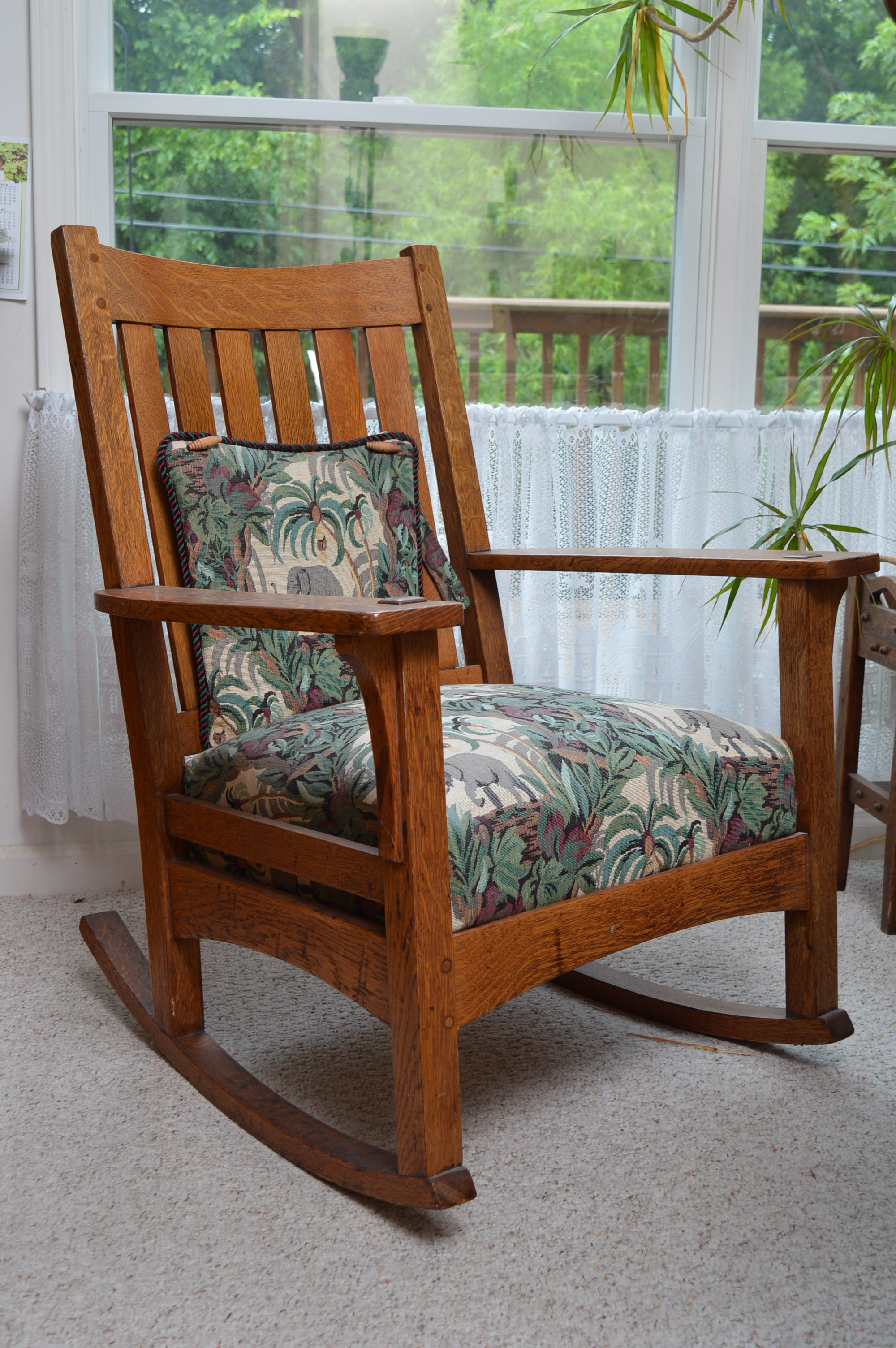 Antique L. & J. G. Stickley Mission Style Oak Rocking Chair