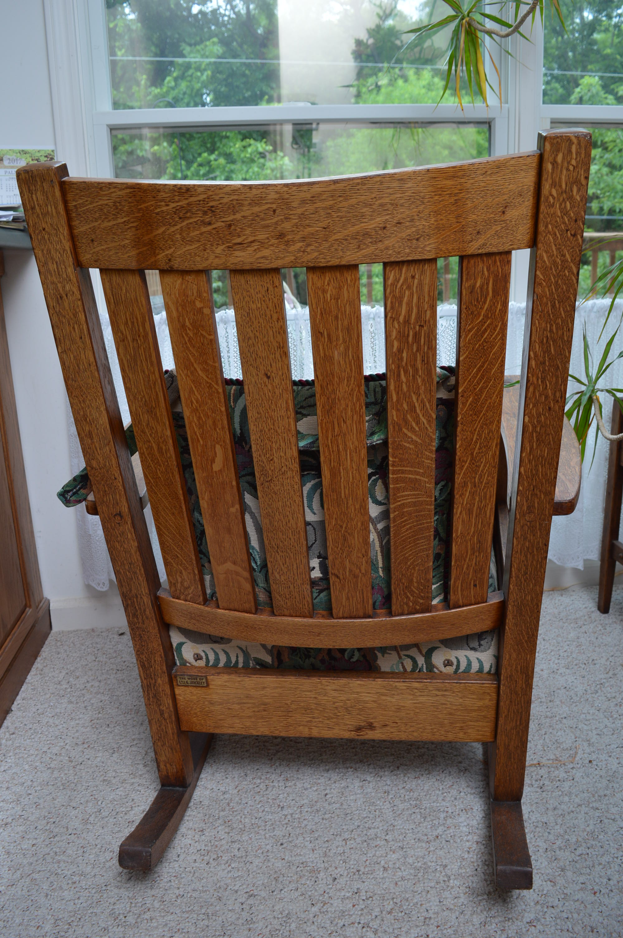 Antique L. & J. G. Stickley Mission Style Oak Rocking Chair