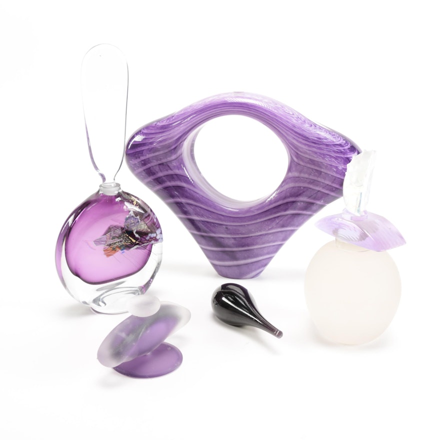 Assortment of Purple Art Glass