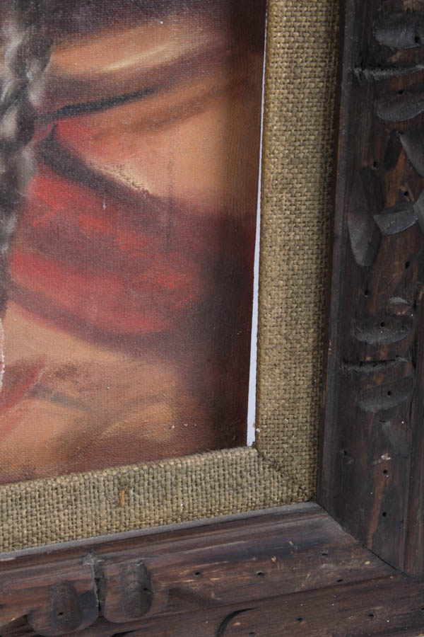 H. Gamble Native American Portrait Oil Painting on Canvas