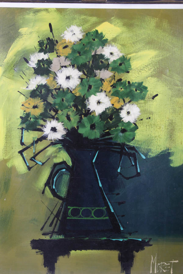 Floral Still Life Painting on Canvas by Moret