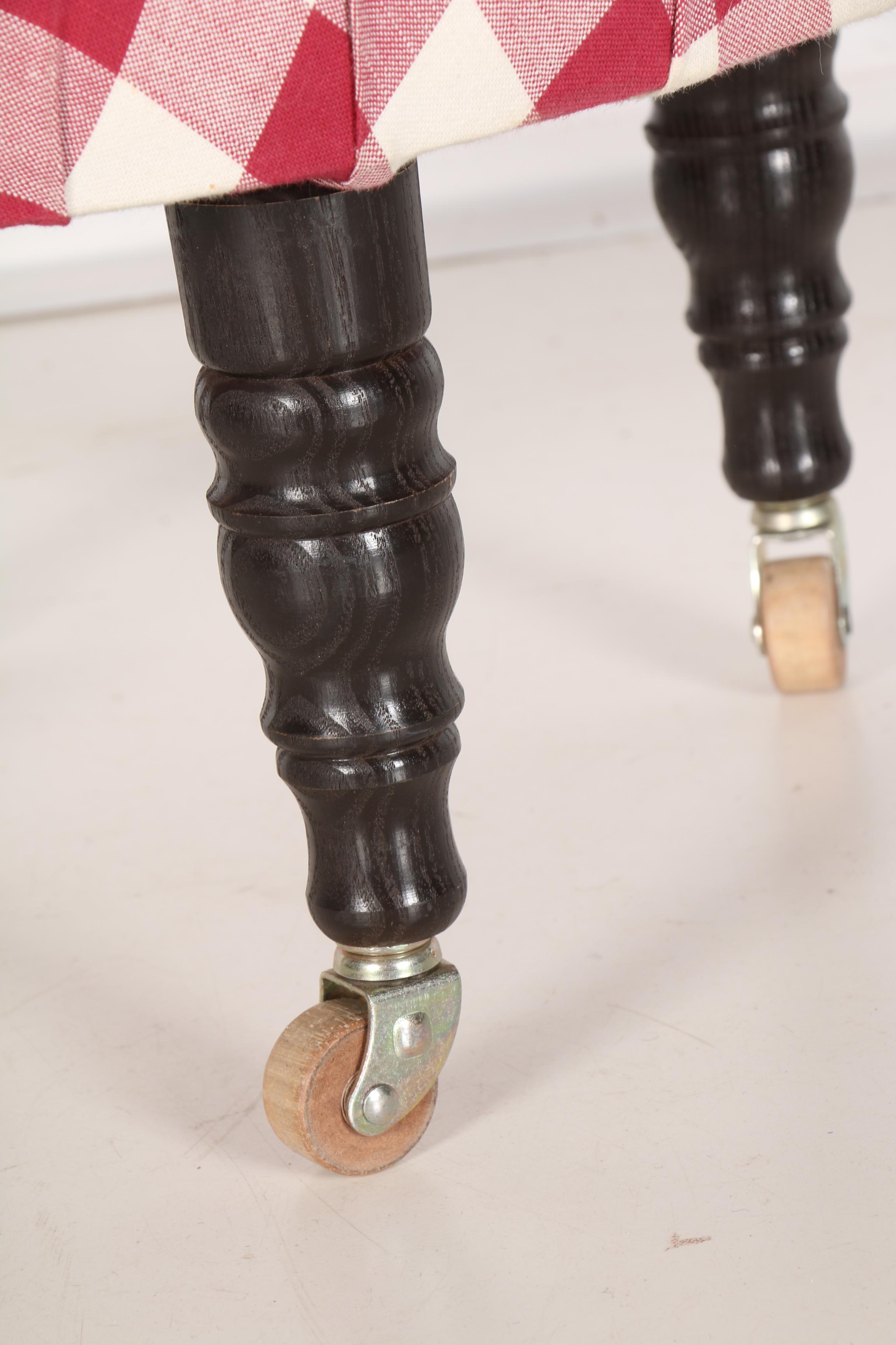 Gingham Footstool by Mary Kaiser Ltd.