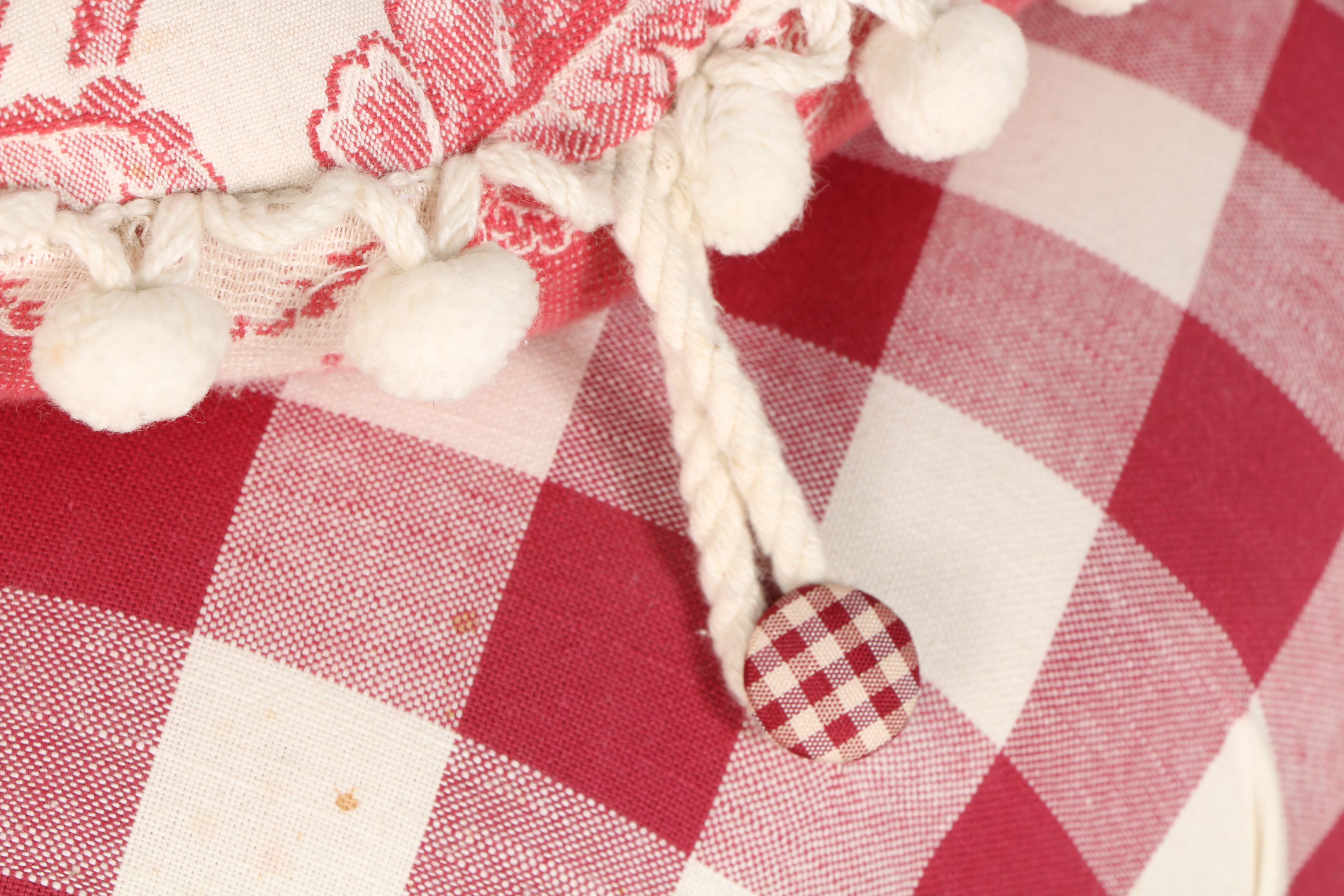 Gingham Footstool by Mary Kaiser Ltd.