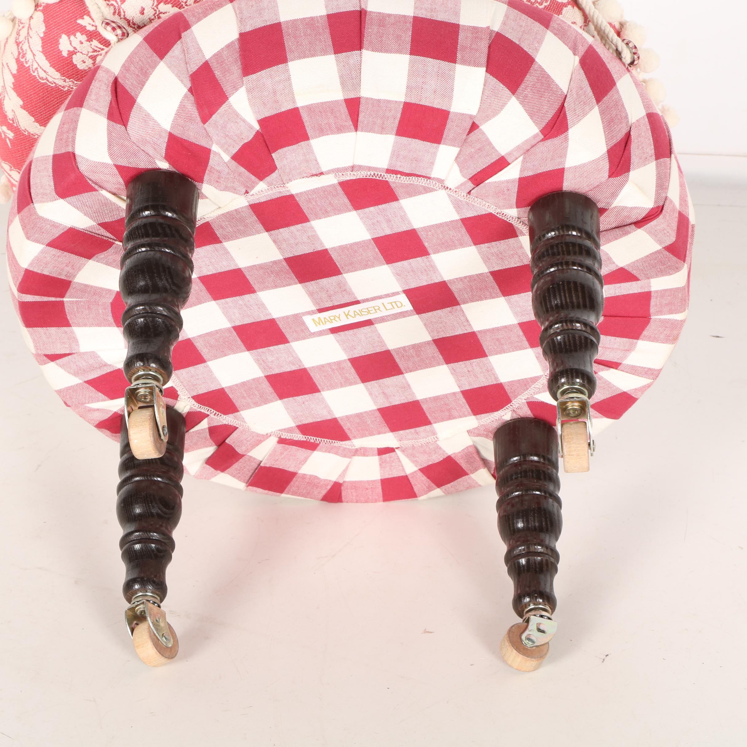 Gingham Footstool by Mary Kaiser Ltd.
