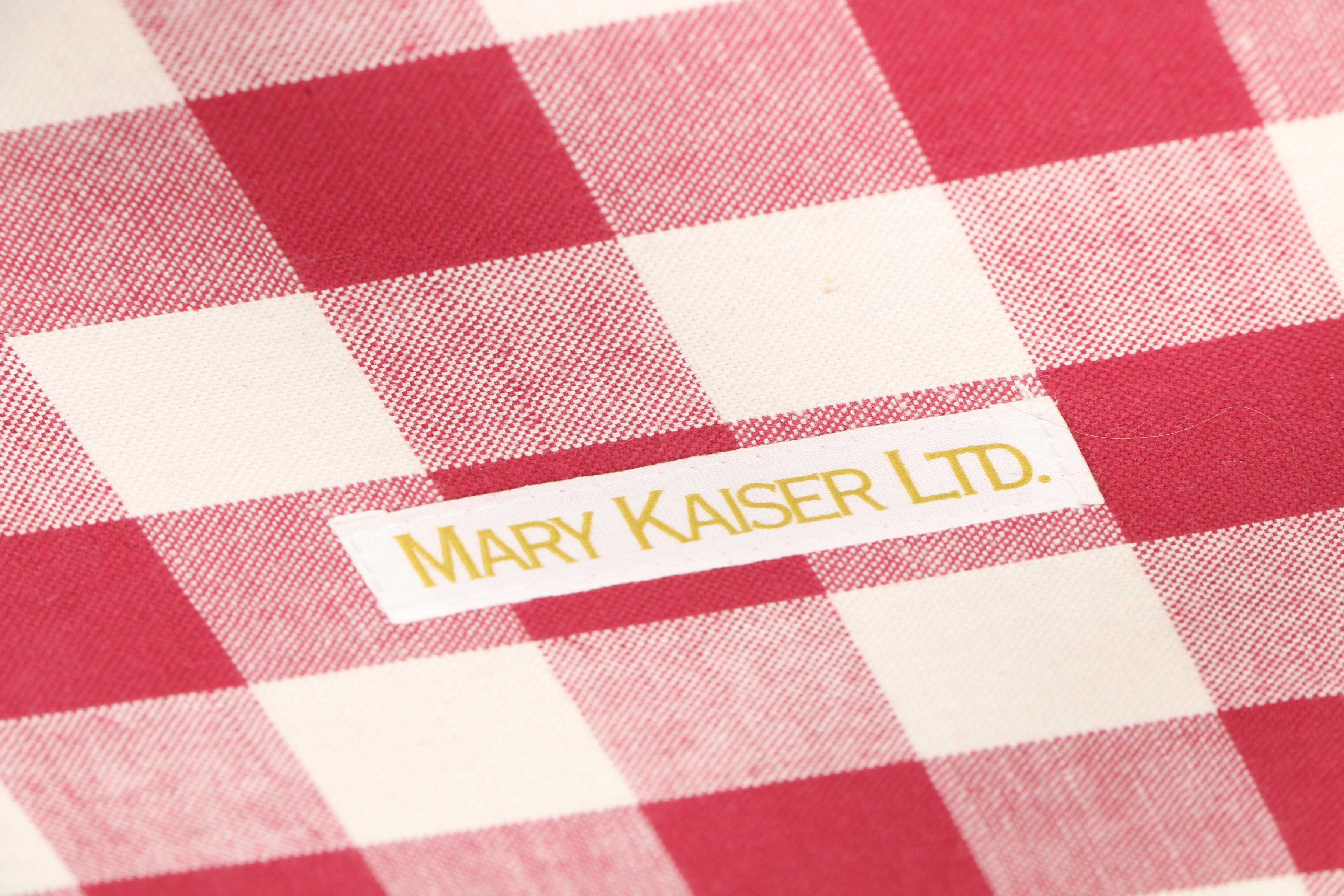 Gingham Footstool by Mary Kaiser Ltd.