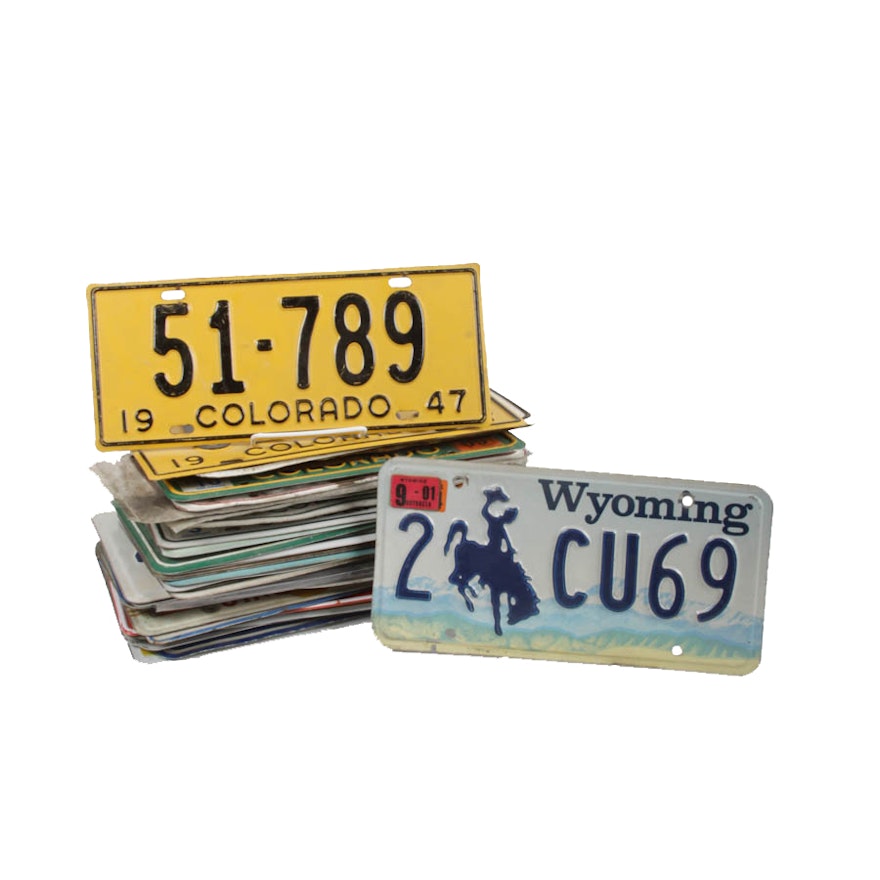Collection of Vintage State License Plates