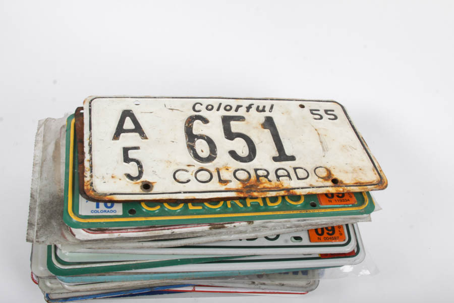 Collection of Vintage State License Plates