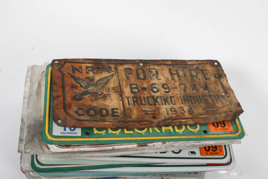 Collection of Vintage State License Plates