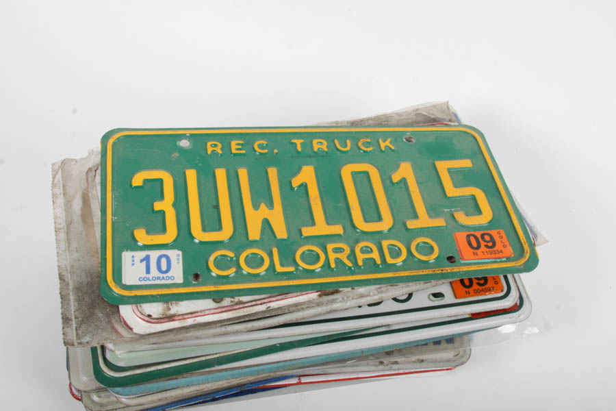 Collection of Vintage State License Plates