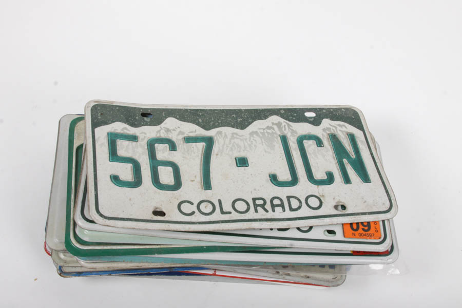 Collection of Vintage State License Plates