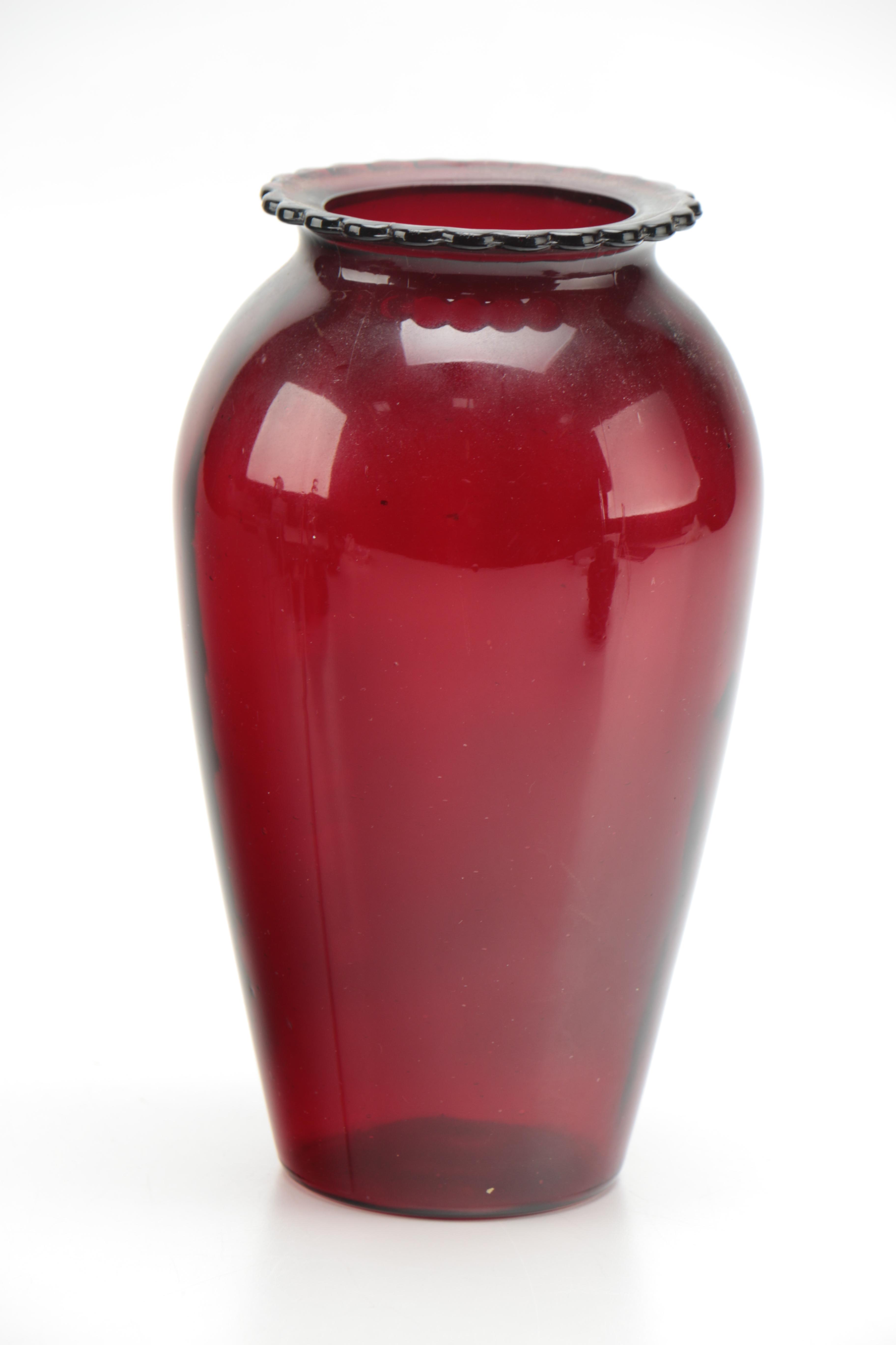 Vintage Cranberry Glass and Amethyst Glass