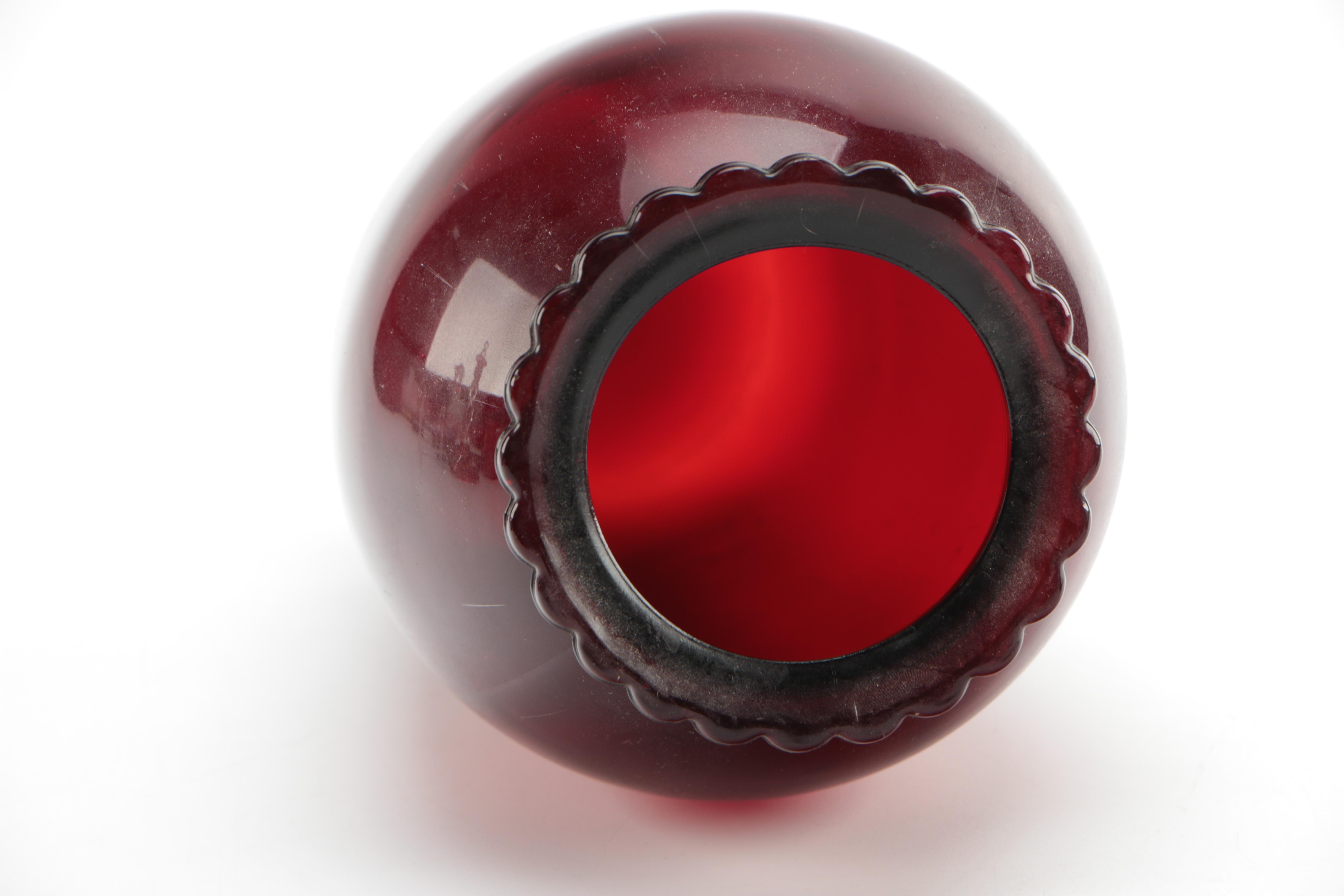 Vintage Cranberry Glass and Amethyst Glass