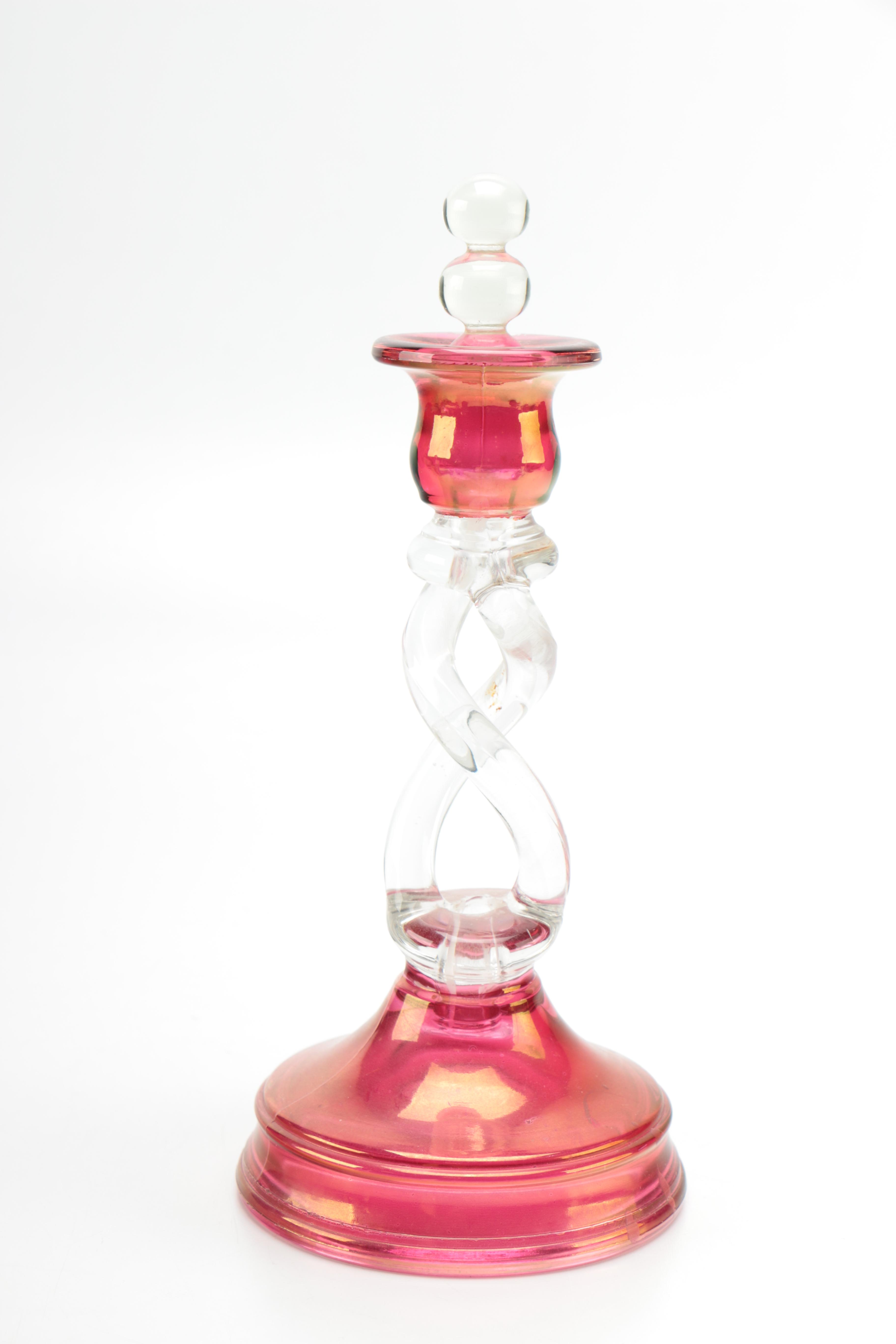 Vintage Cranberry Glass and Amethyst Glass