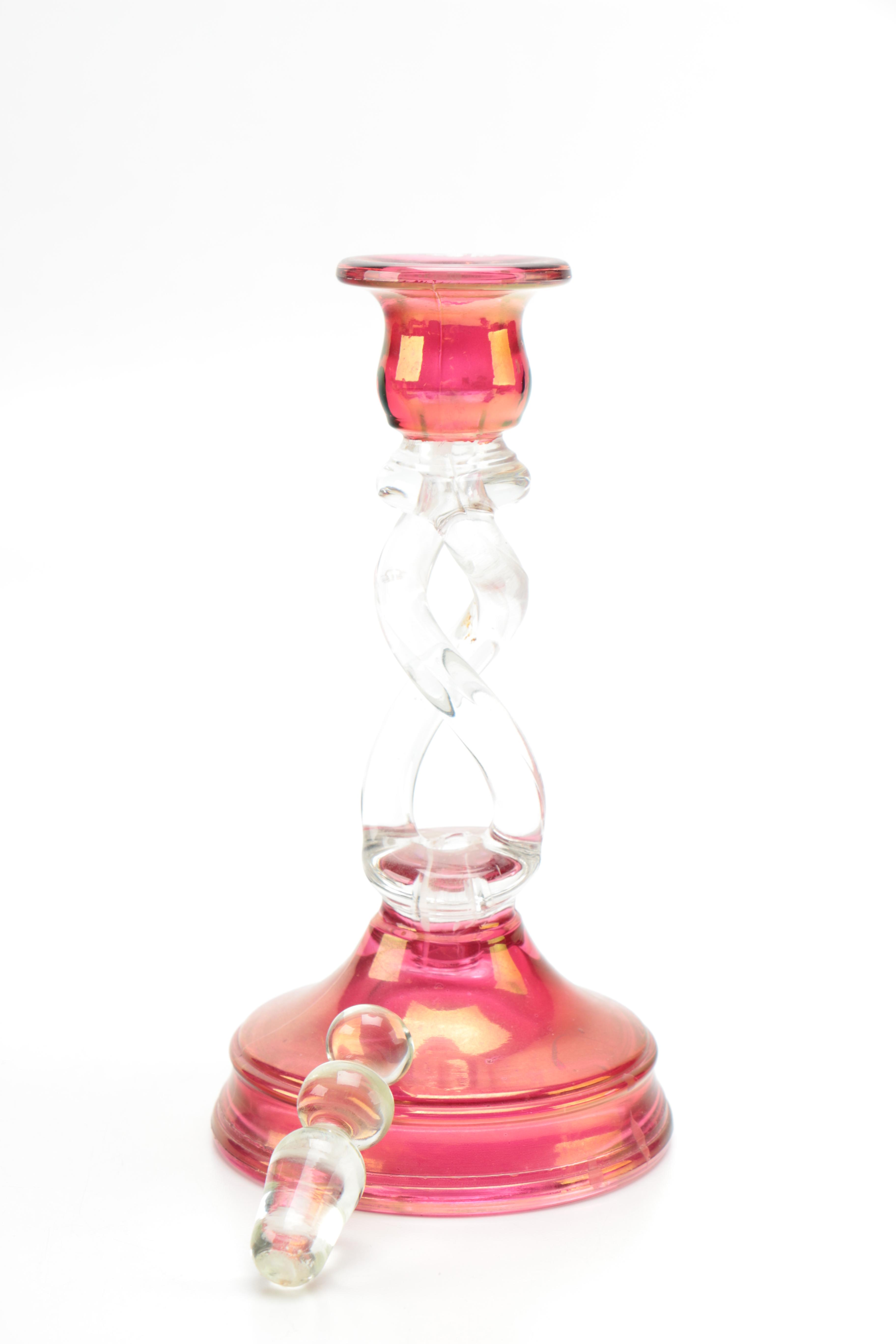 Vintage Cranberry Glass and Amethyst Glass