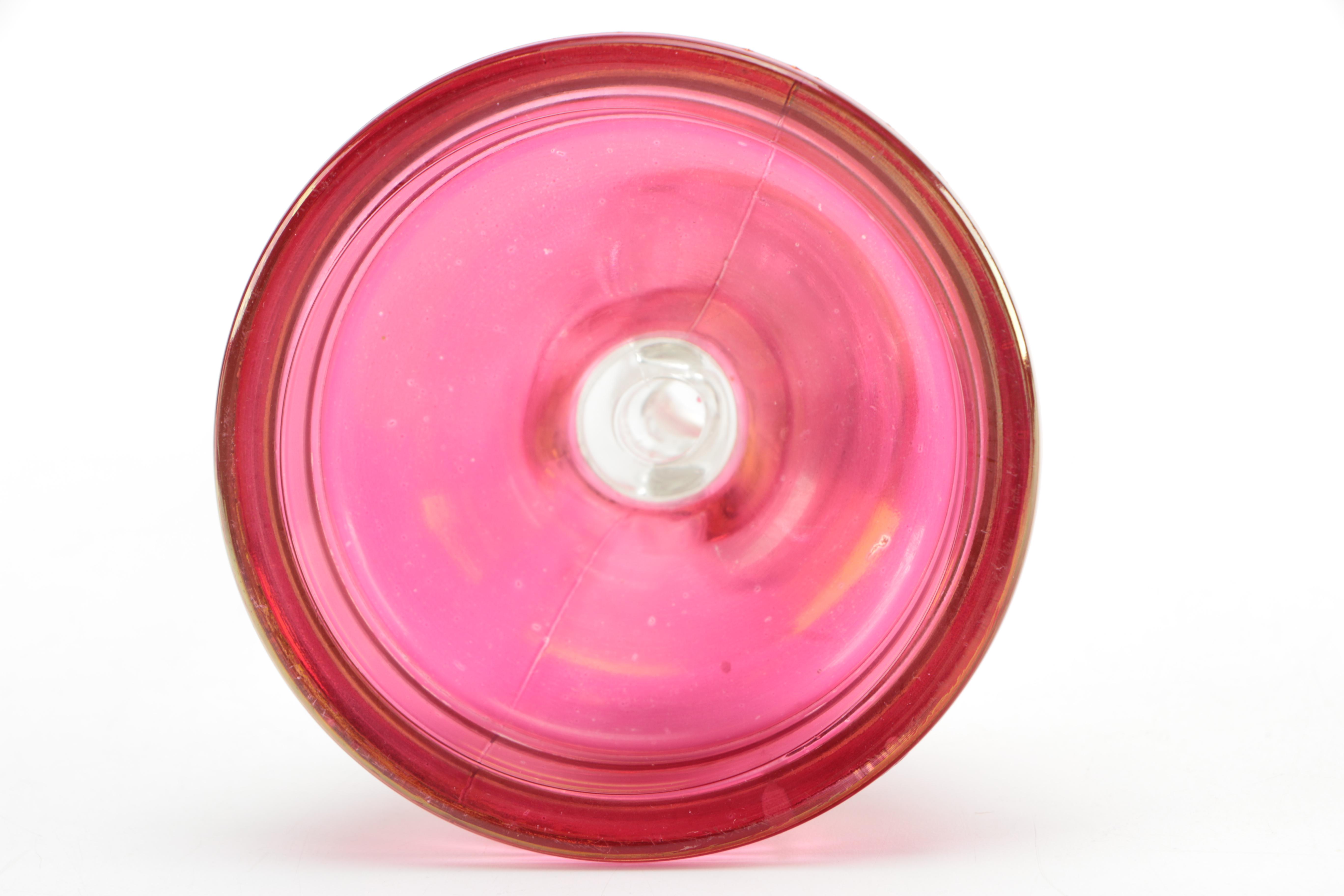 Vintage Cranberry Glass and Amethyst Glass