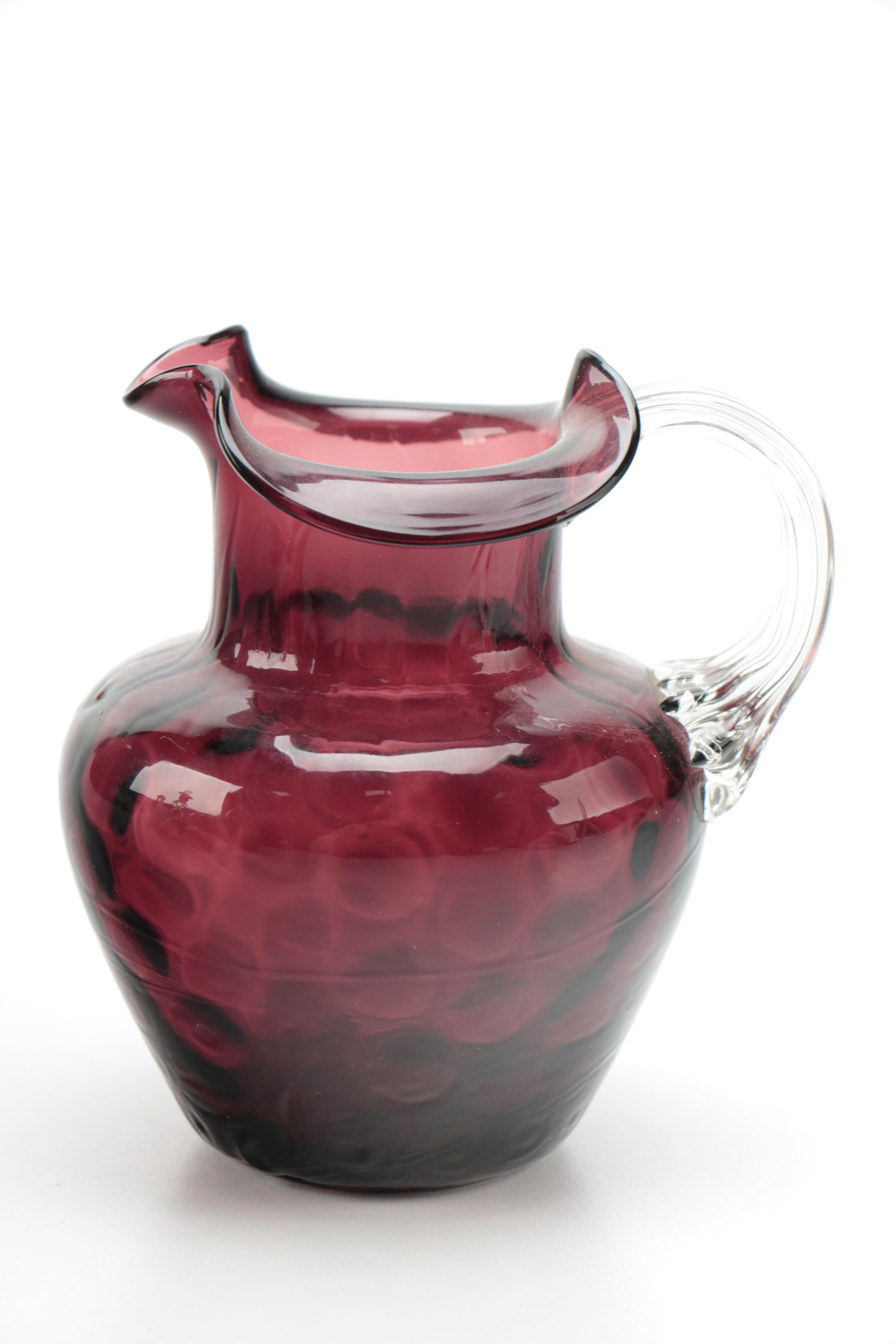 Vintage Cranberry Glass and Amethyst Glass