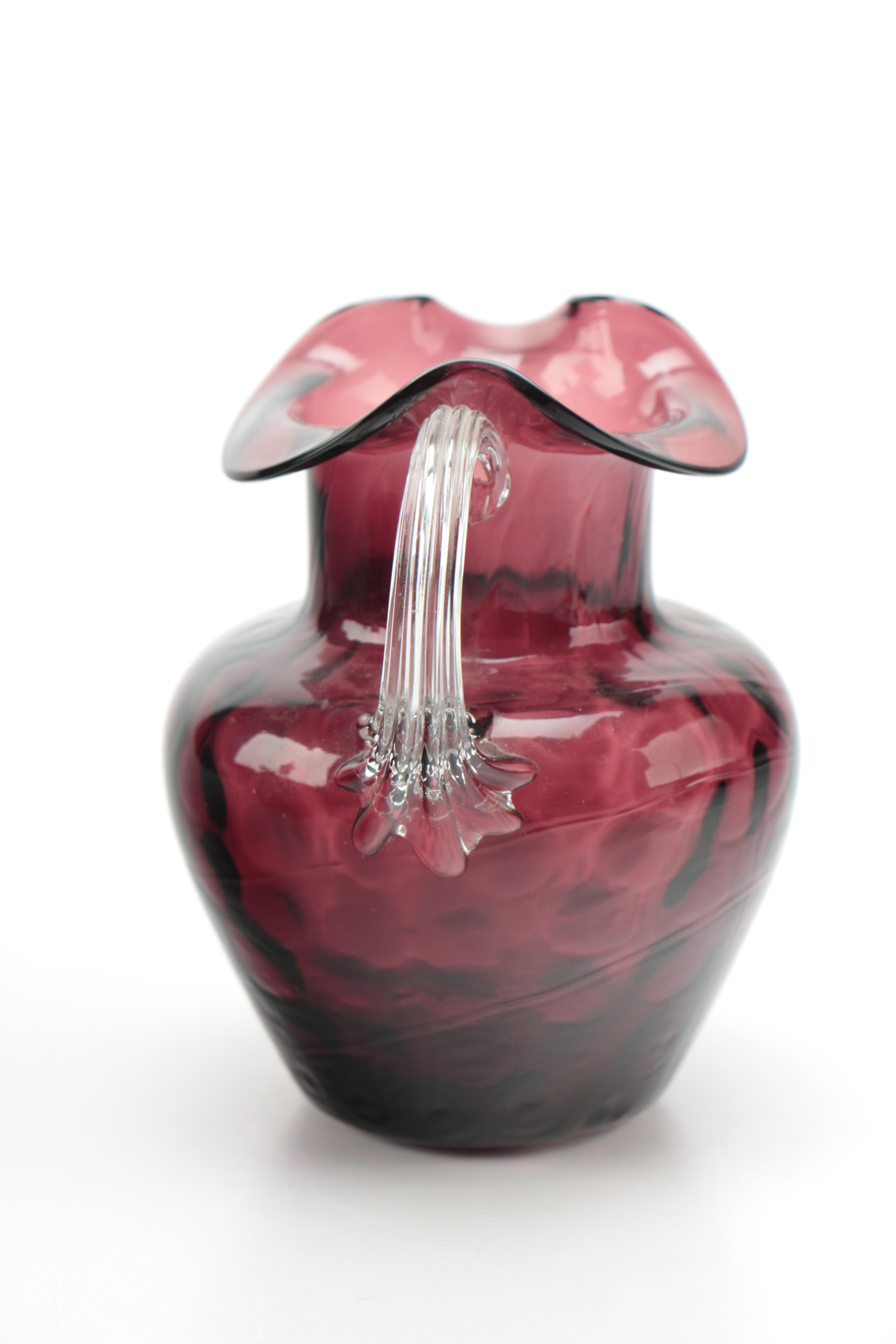 Vintage Cranberry Glass and Amethyst Glass