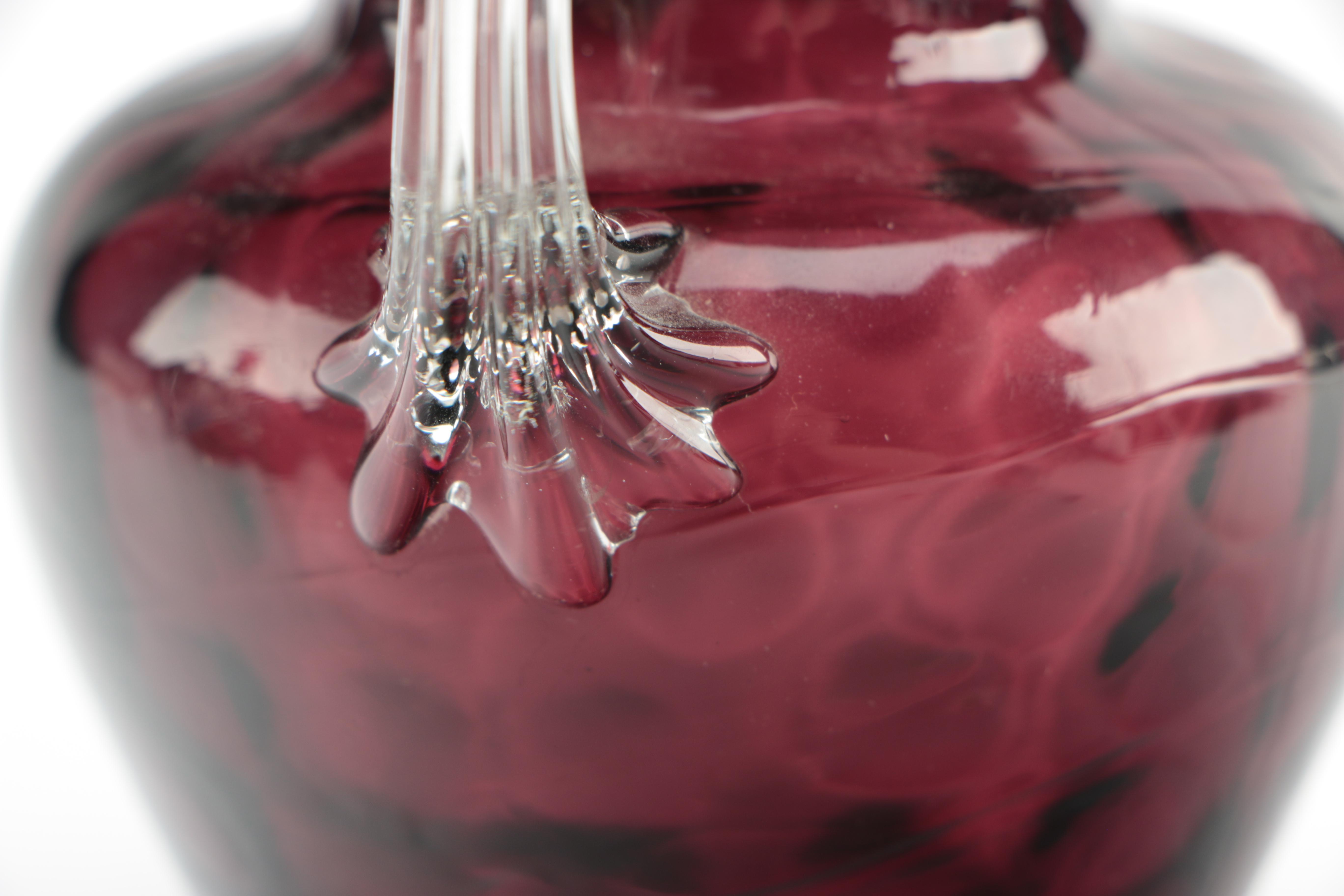 Vintage Cranberry Glass and Amethyst Glass