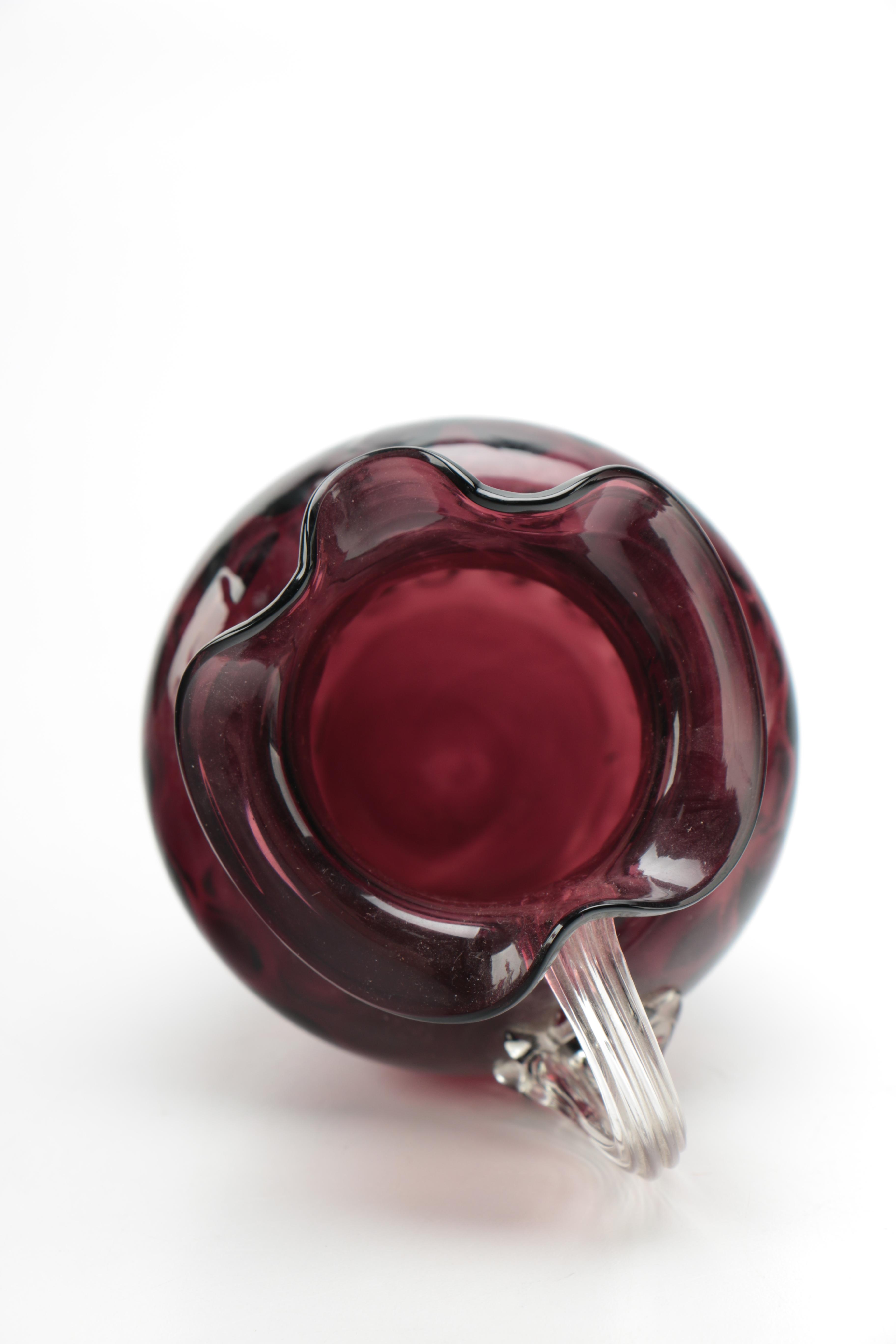 Vintage Cranberry Glass and Amethyst Glass