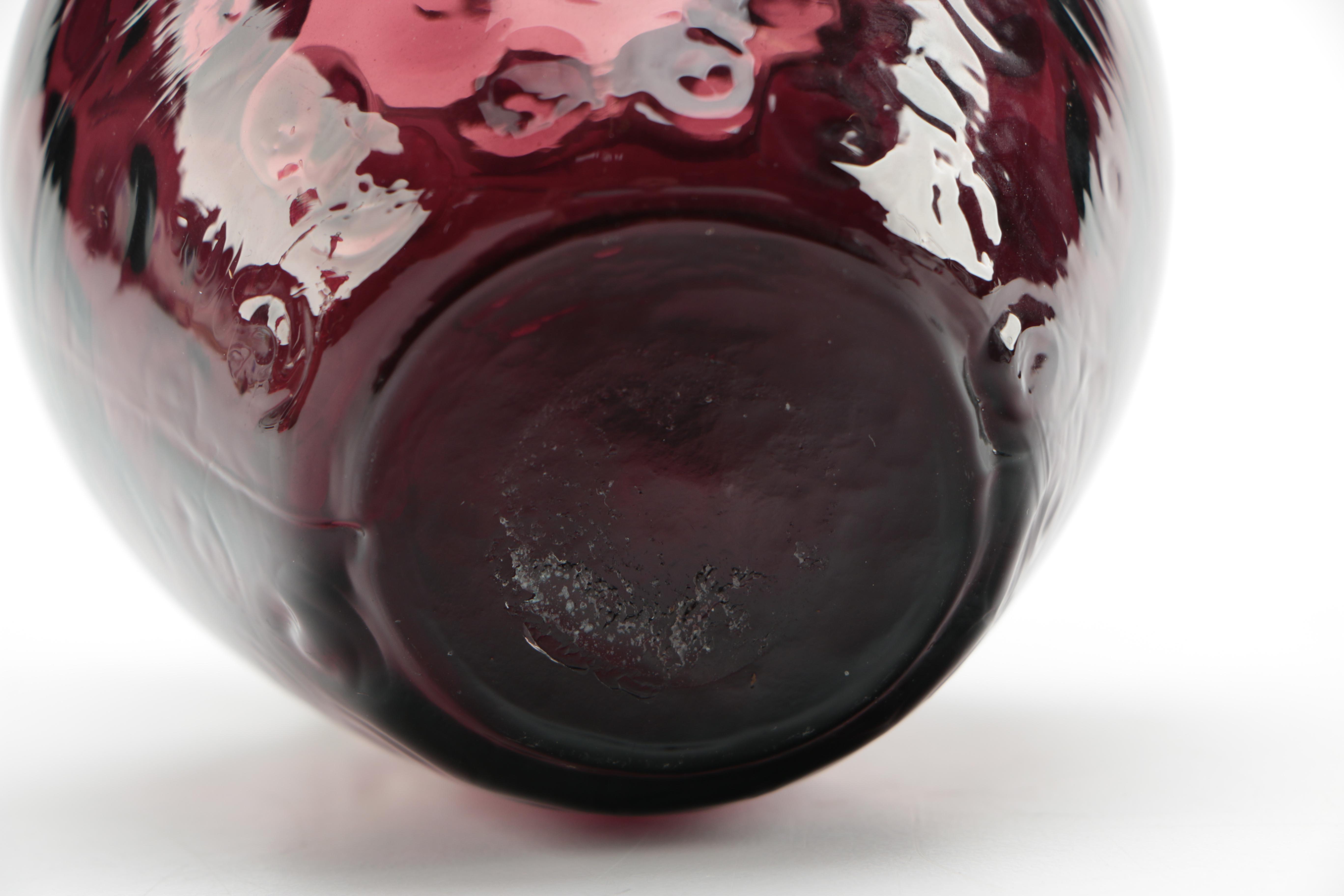 Vintage Cranberry Glass and Amethyst Glass