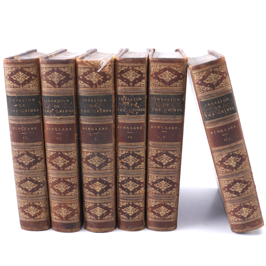 Late 19th Century Six Volumes of "The Invasion of The Crimea"