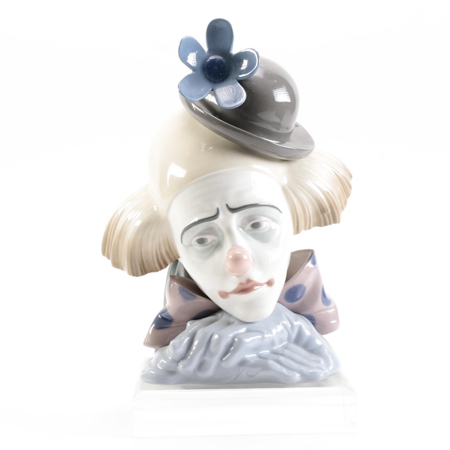 Lladró "Clown's Head Bowler-Hat" Porcelain Figurine