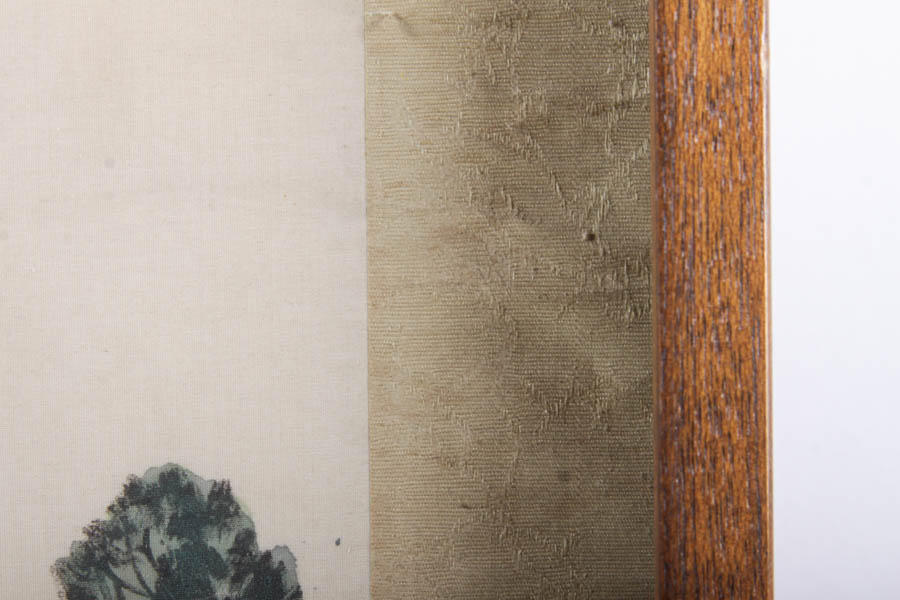 Framed East Asian Painting on Silk