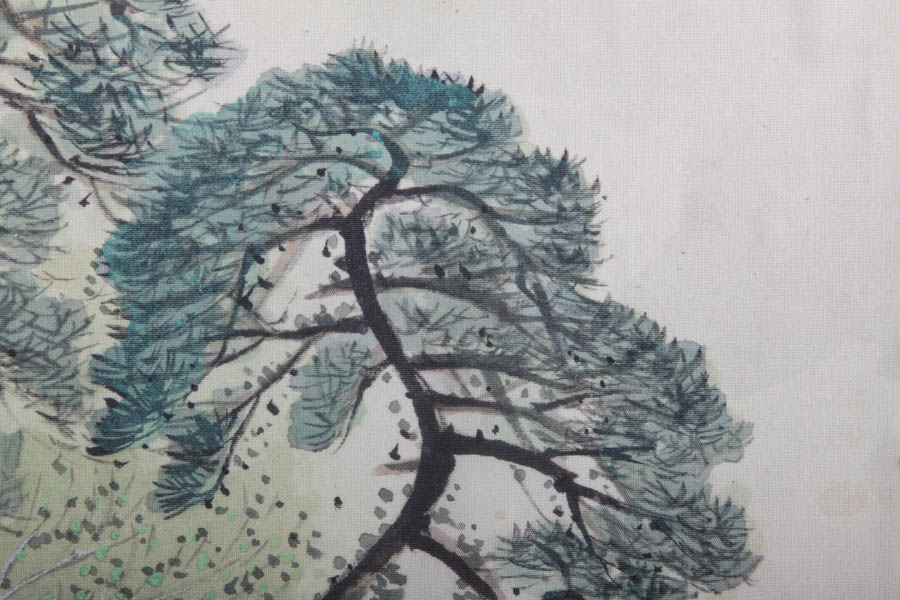 Framed East Asian Painting on Silk