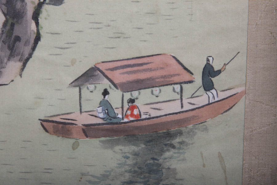 Framed East Asian Painting on Silk