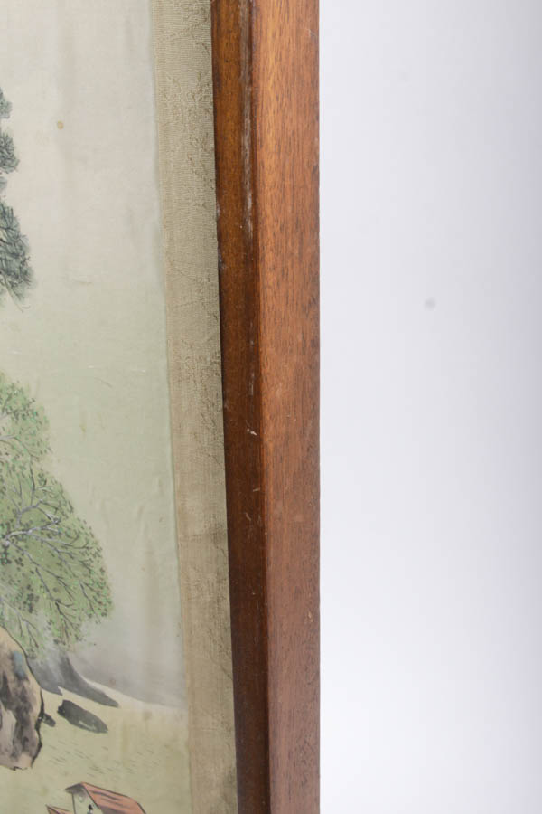 Framed East Asian Painting on Silk