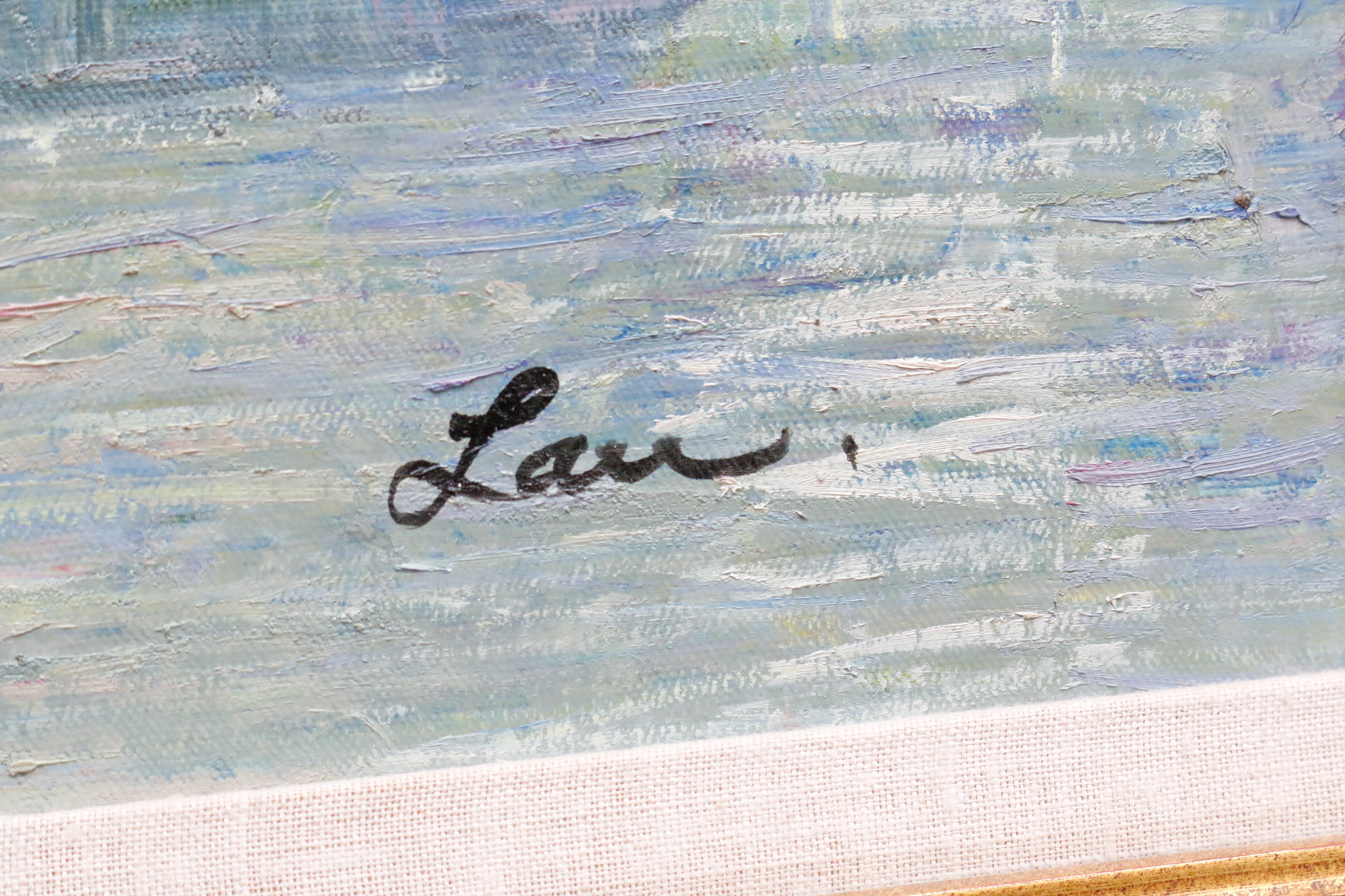 Vintage Oil Painting on Canvas by Lau