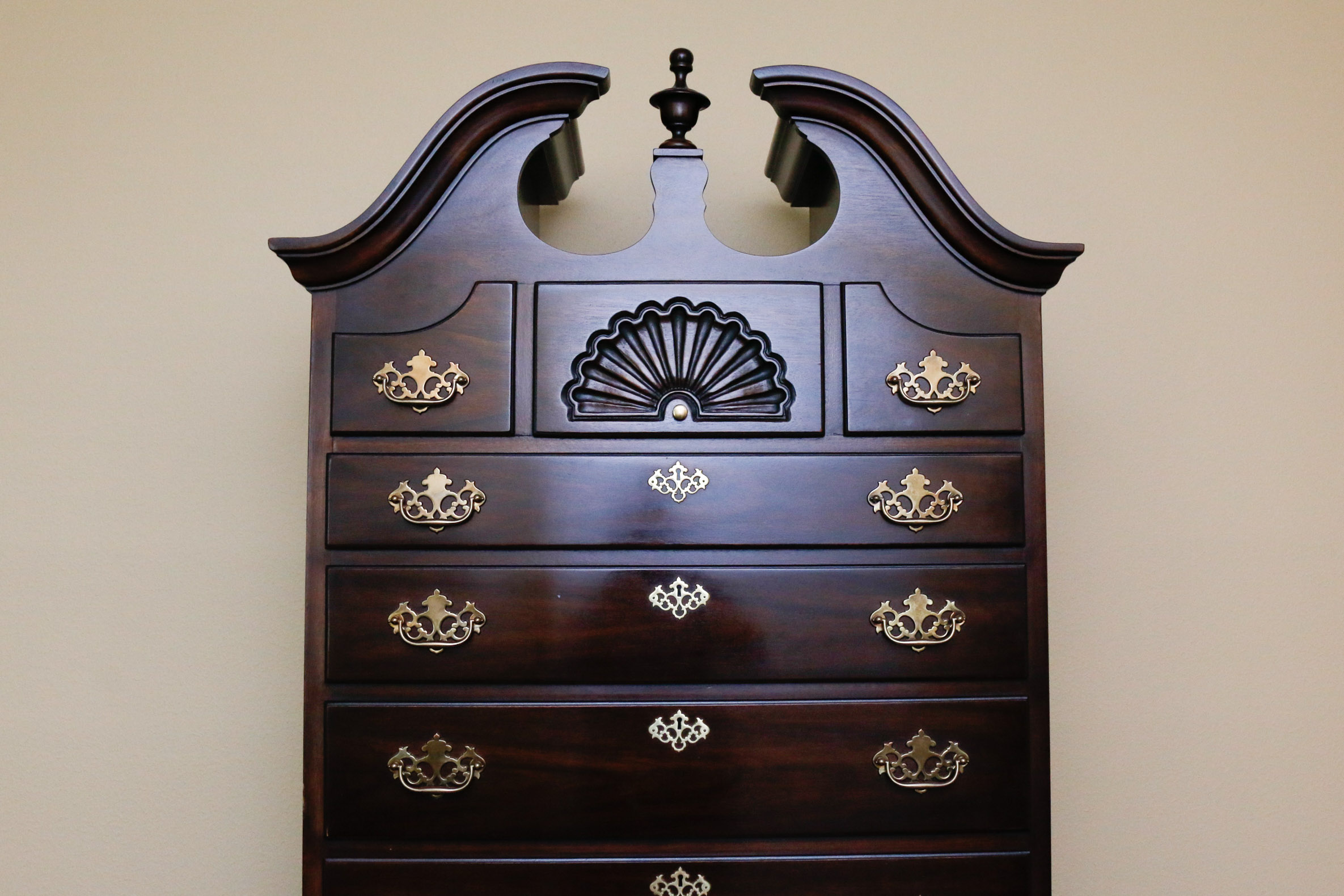 Federal Style Mahogany Highboy Chest of Drawers by Drexel