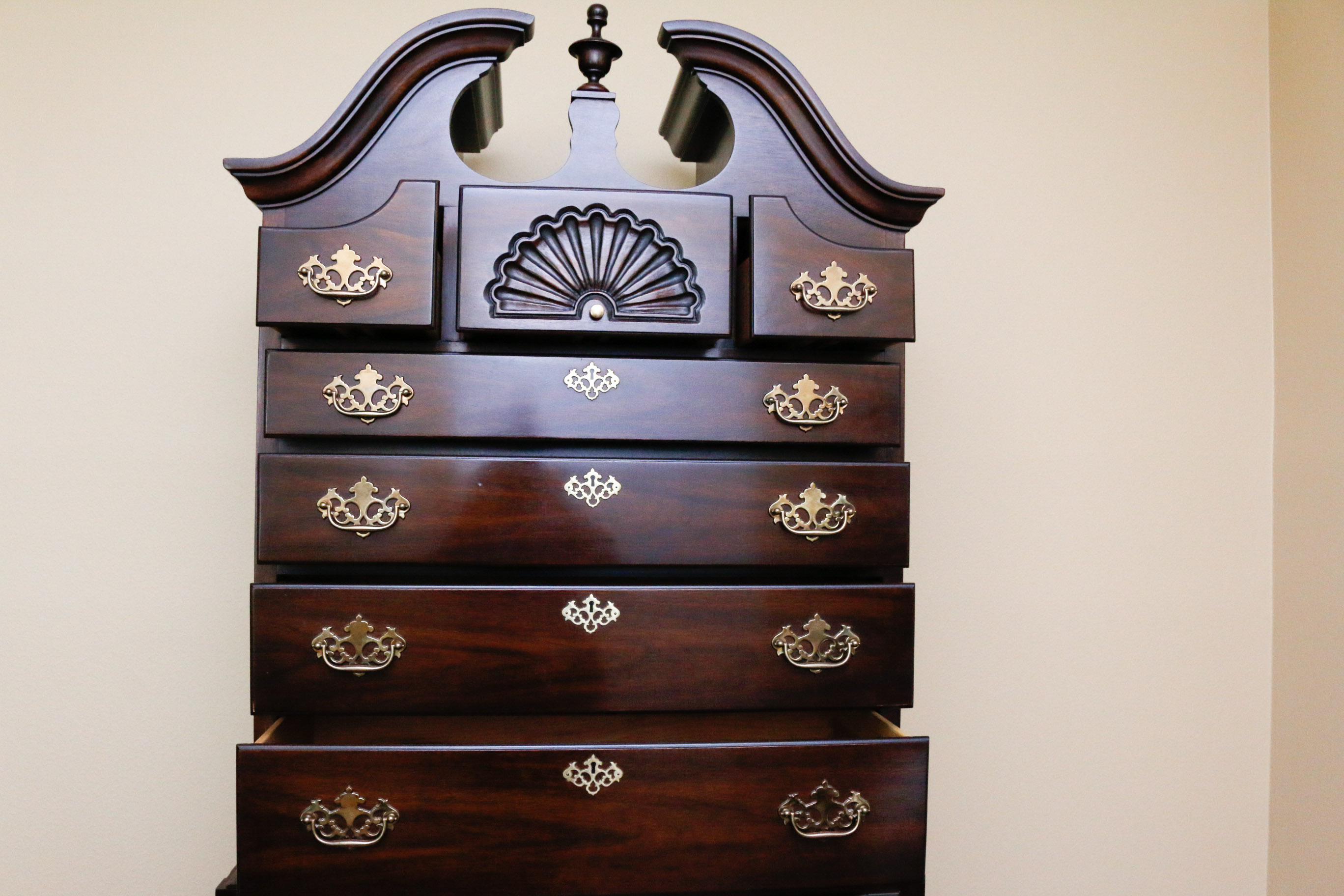 Federal Style Mahogany Highboy Chest of Drawers by Drexel