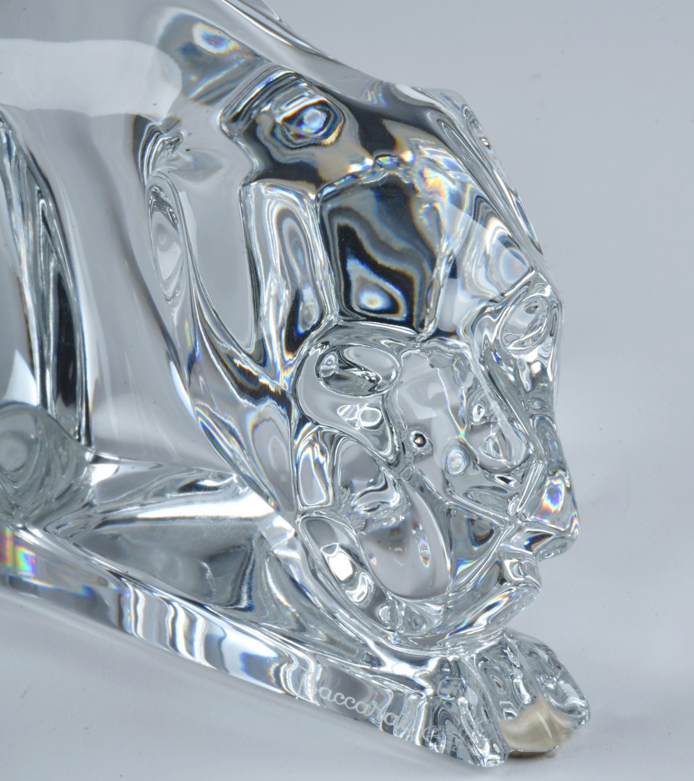 Baccarat Sculpted Art  Glass Panther Figurine