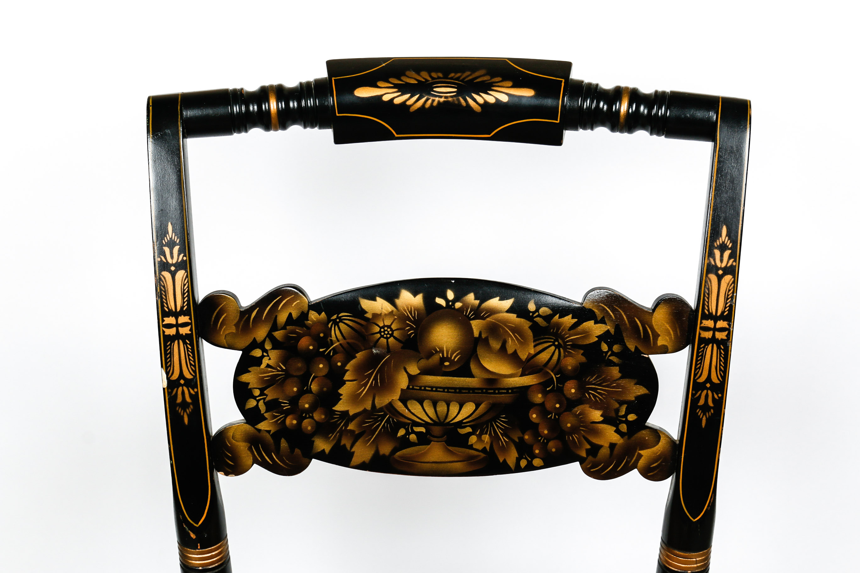 Vintage Rush Seat Ethan Allen Button Back Hitchcock Chair