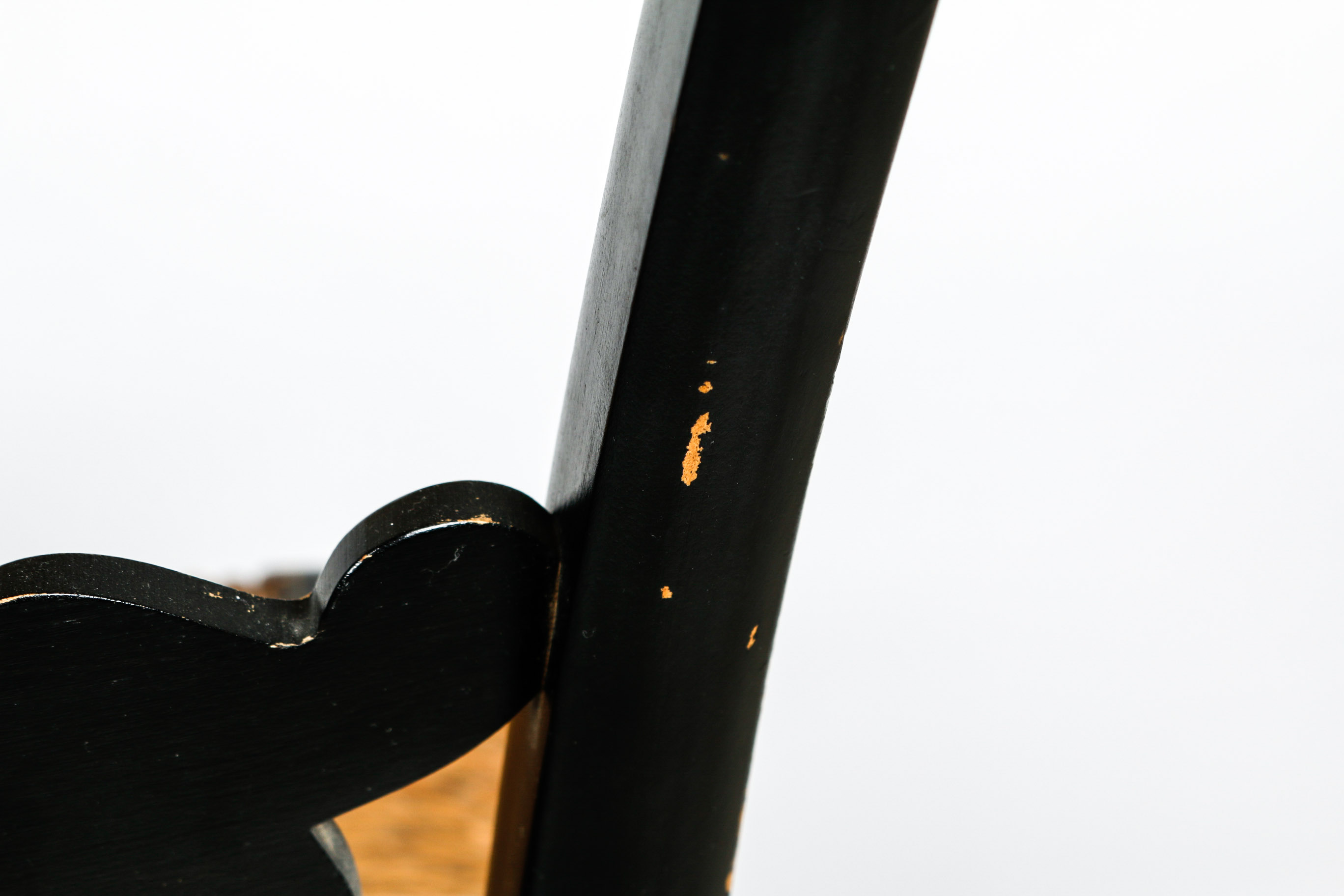 Vintage Rush Seat Ethan Allen Button Back Hitchcock Chair