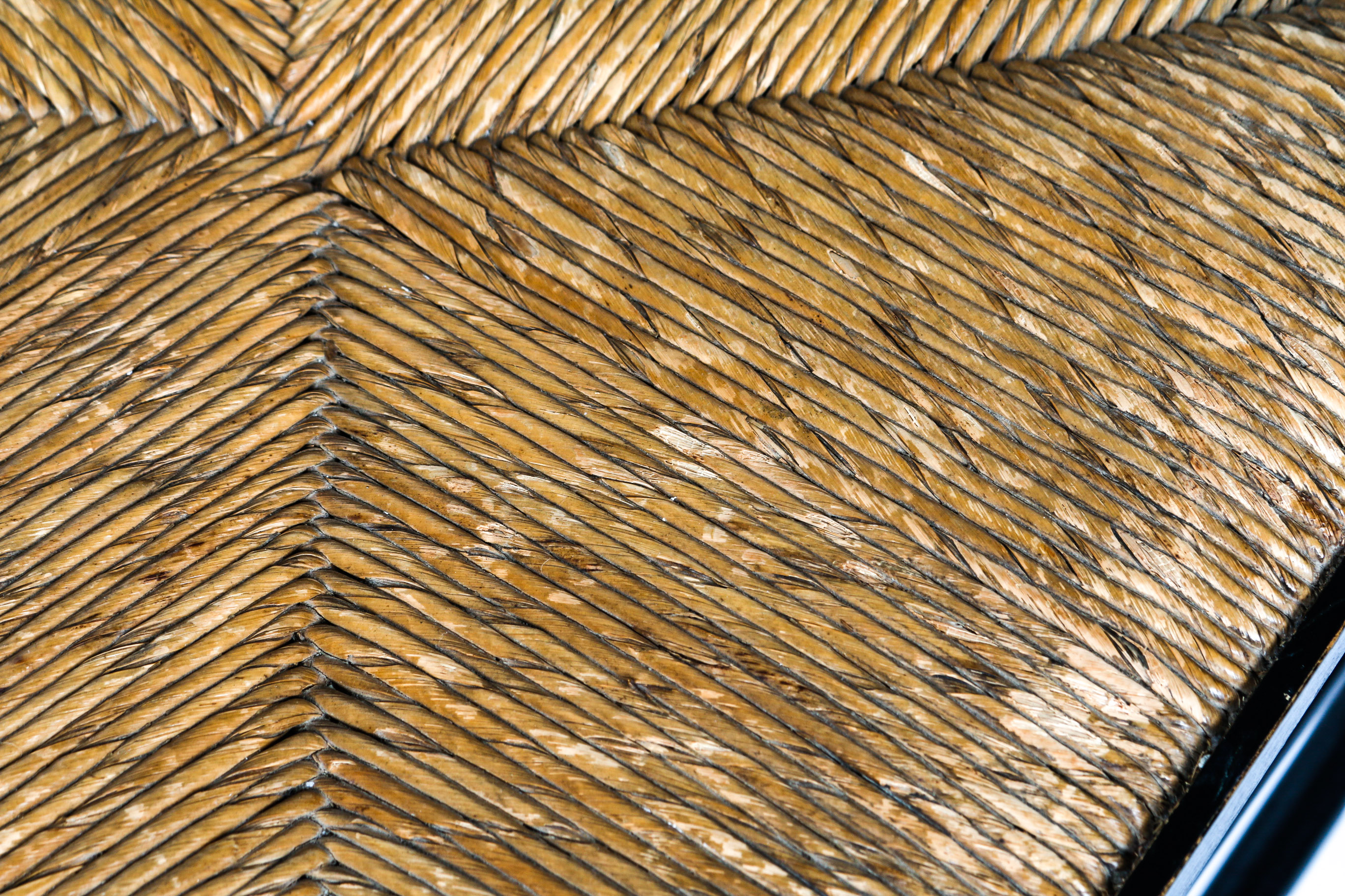 Vintage Rush Seat Ethan Allen Button Back Hitchcock Chair