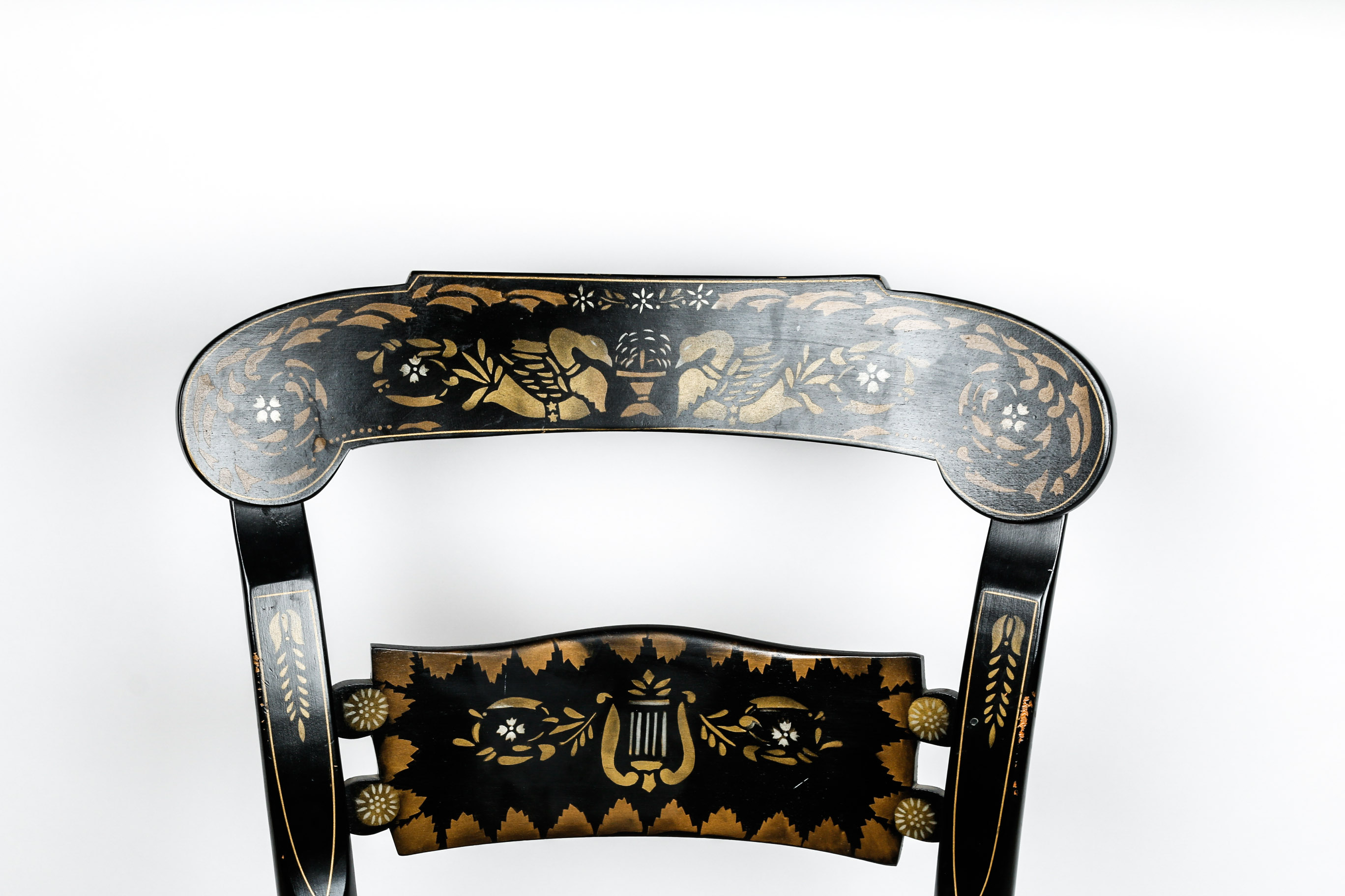 Vintage Rush Seat Ethan Allen Button Back Hitchcock Chair