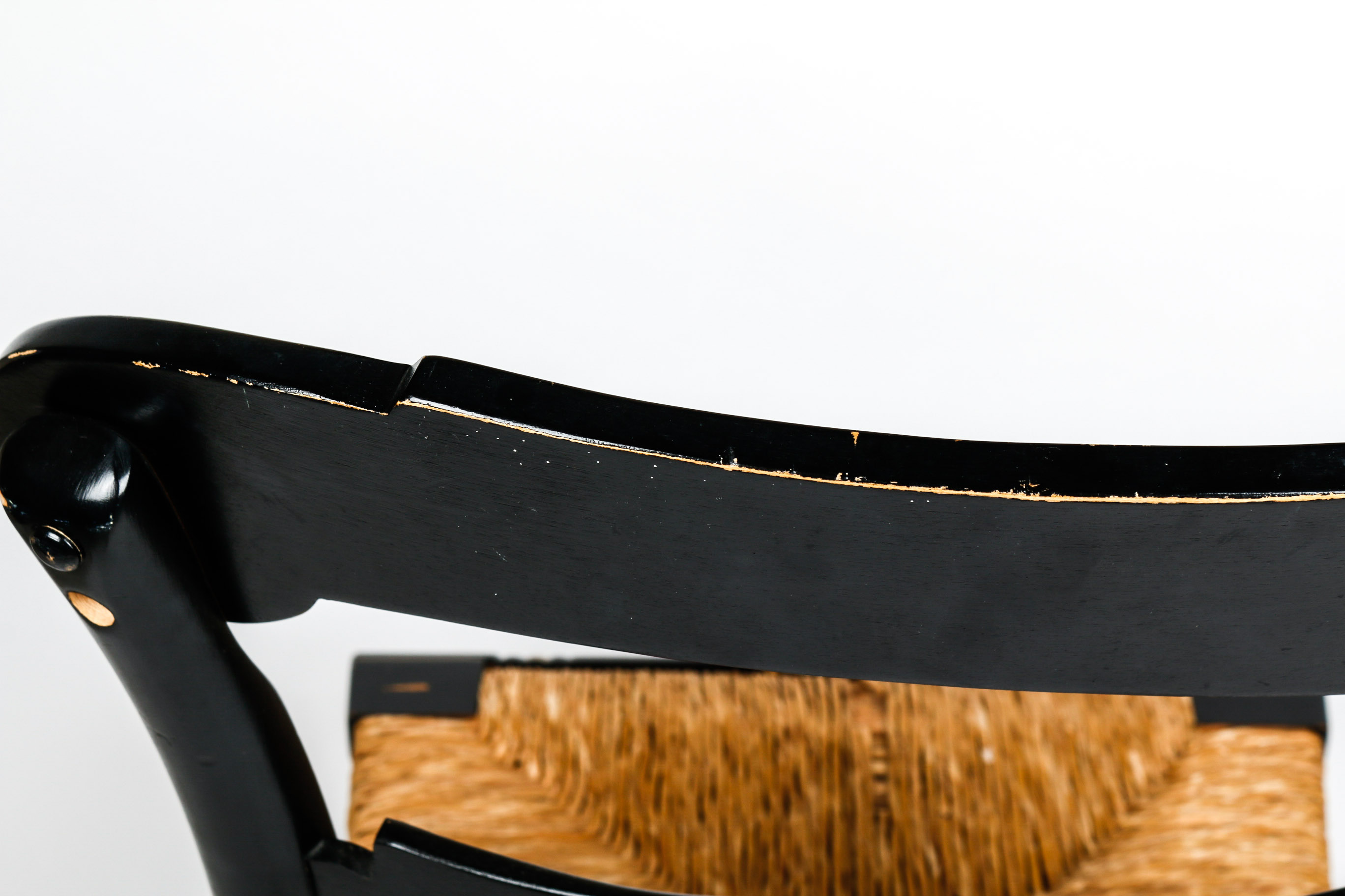 Vintage Rush Seat Ethan Allen Button Back Hitchcock Chair