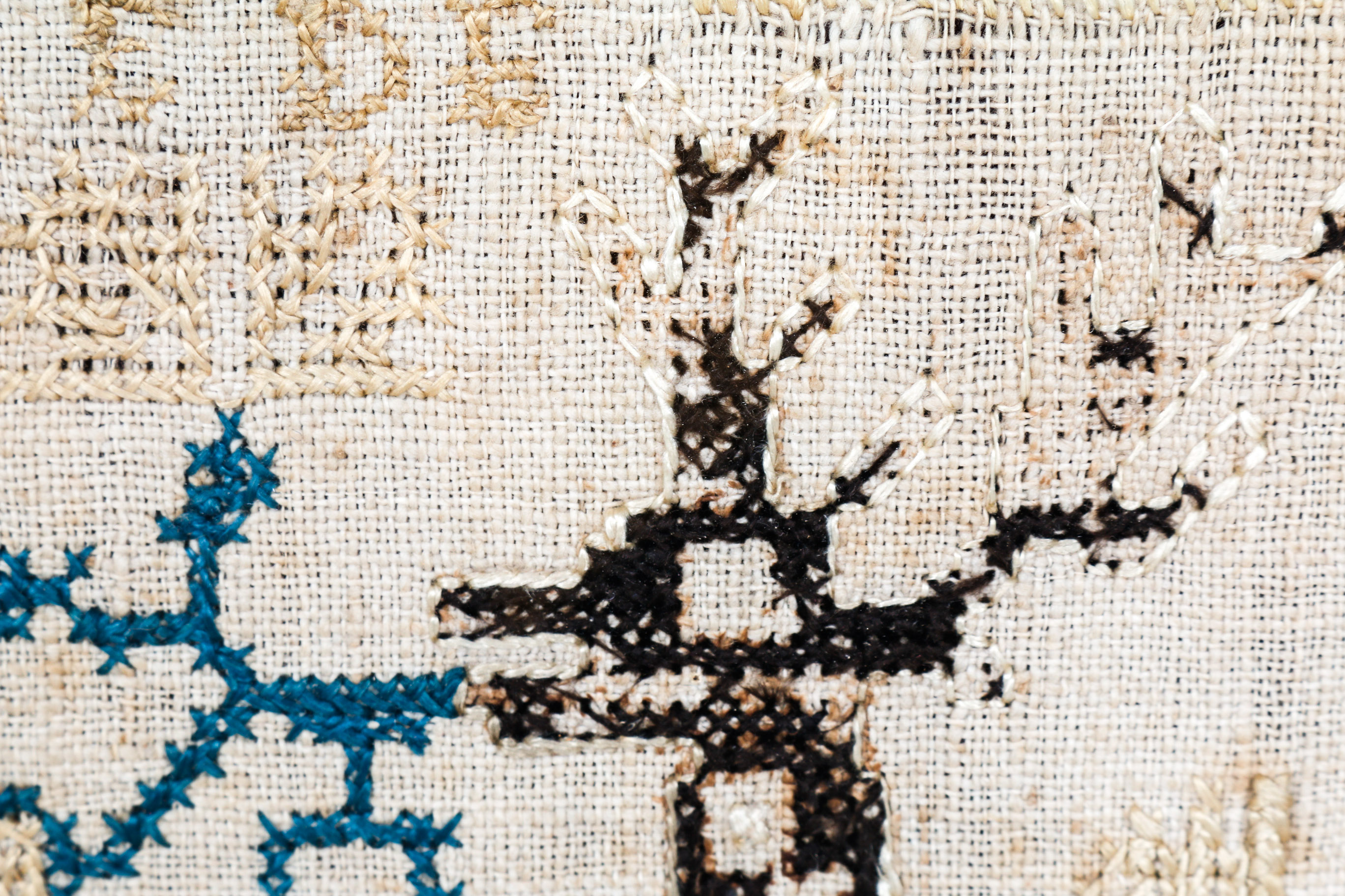 Antique Framed Spanish Sampler