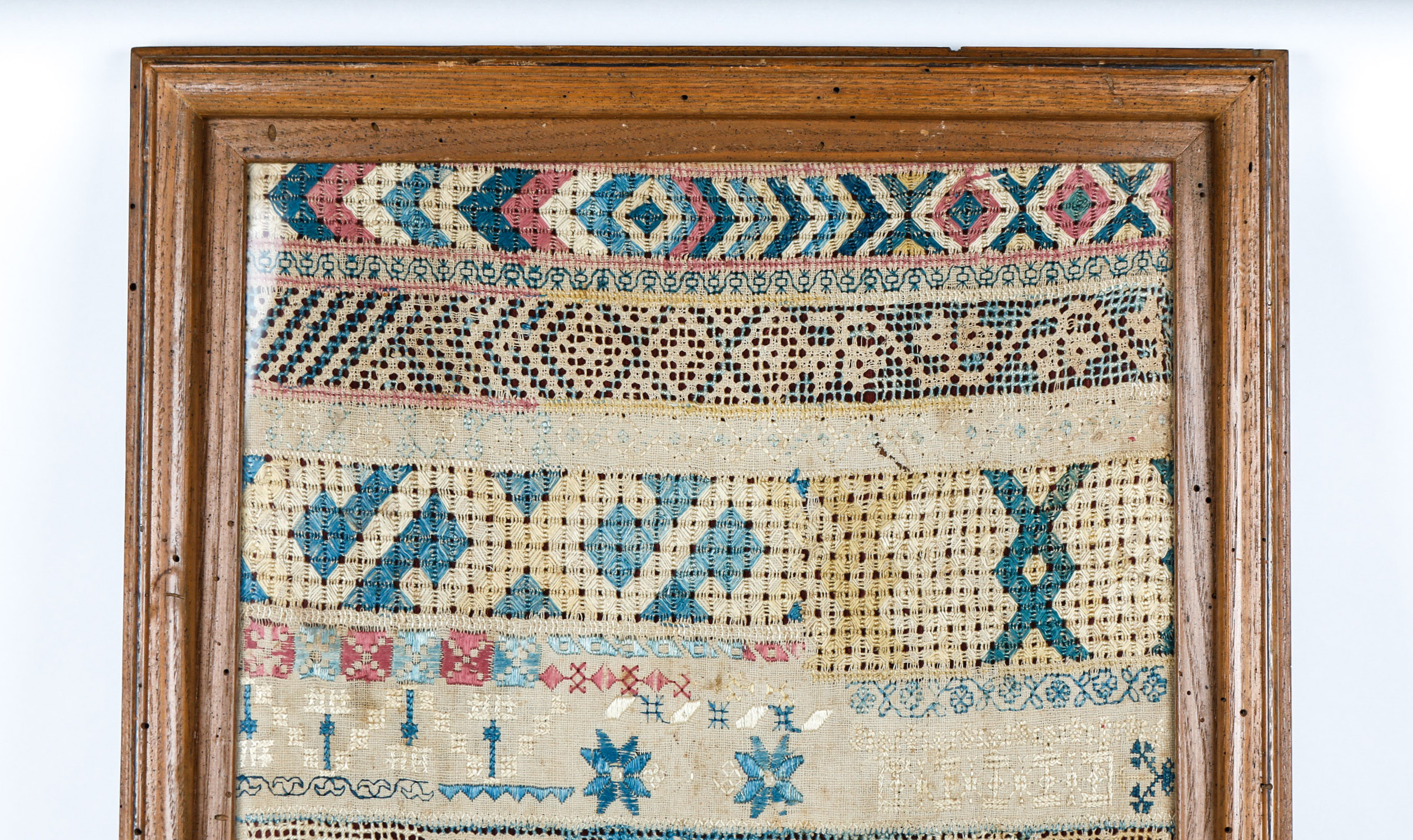 Antique Framed Spanish Sampler