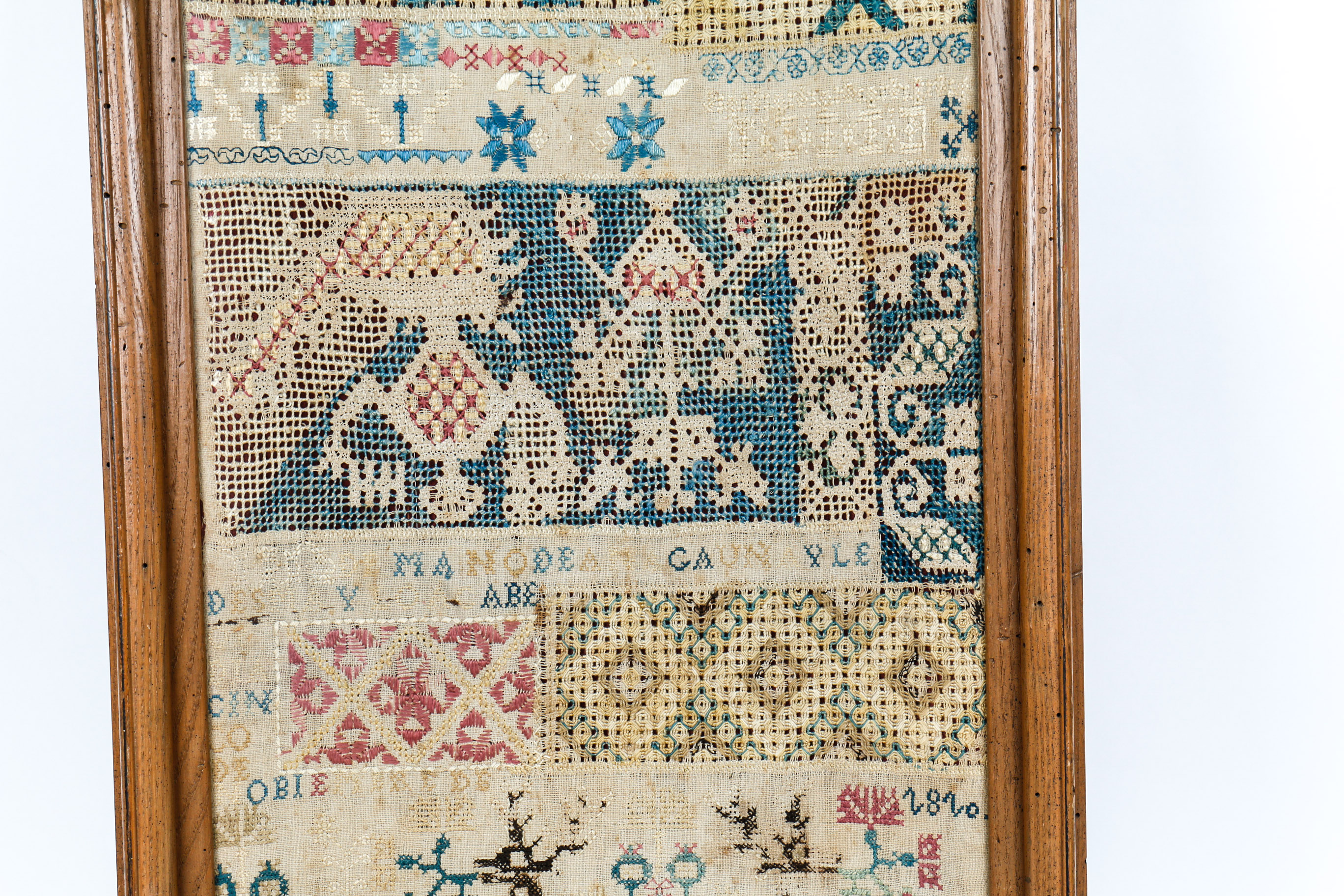 Antique Framed Spanish Sampler
